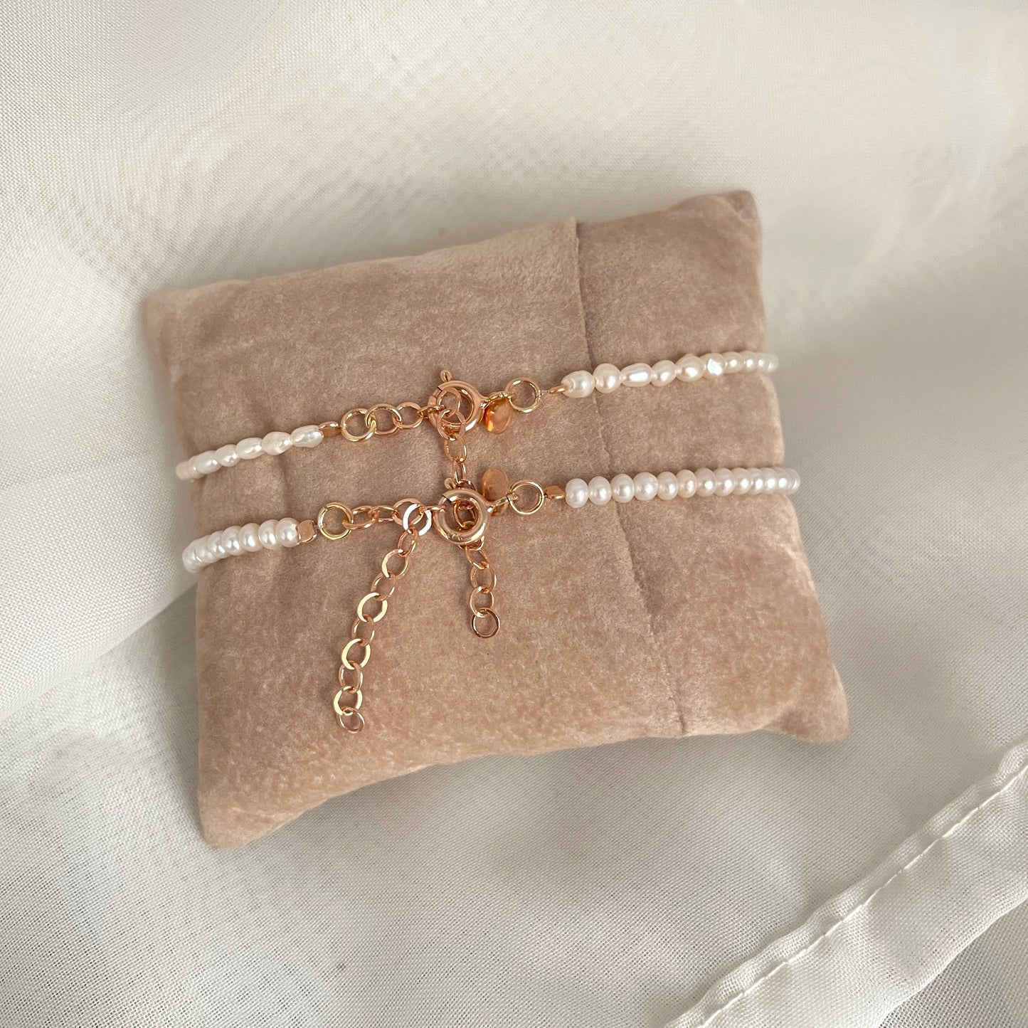 Bracciale micro perle risino o tonde naturali cm 17 - Lumiere Bijoux