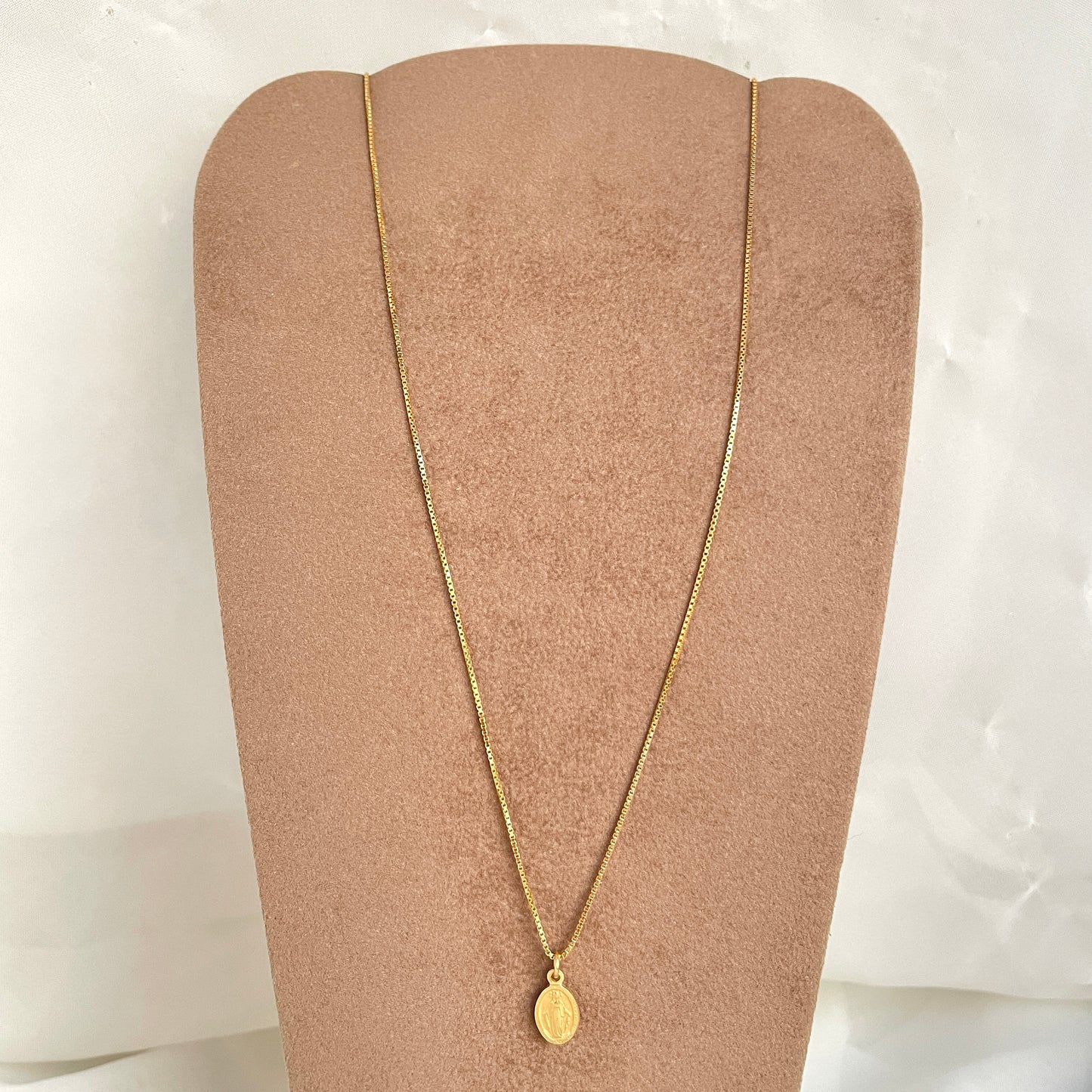 Collana catena veneziana cm 60 con madonnina in oro giallo - pezzo unico - Lumiere Bijoux