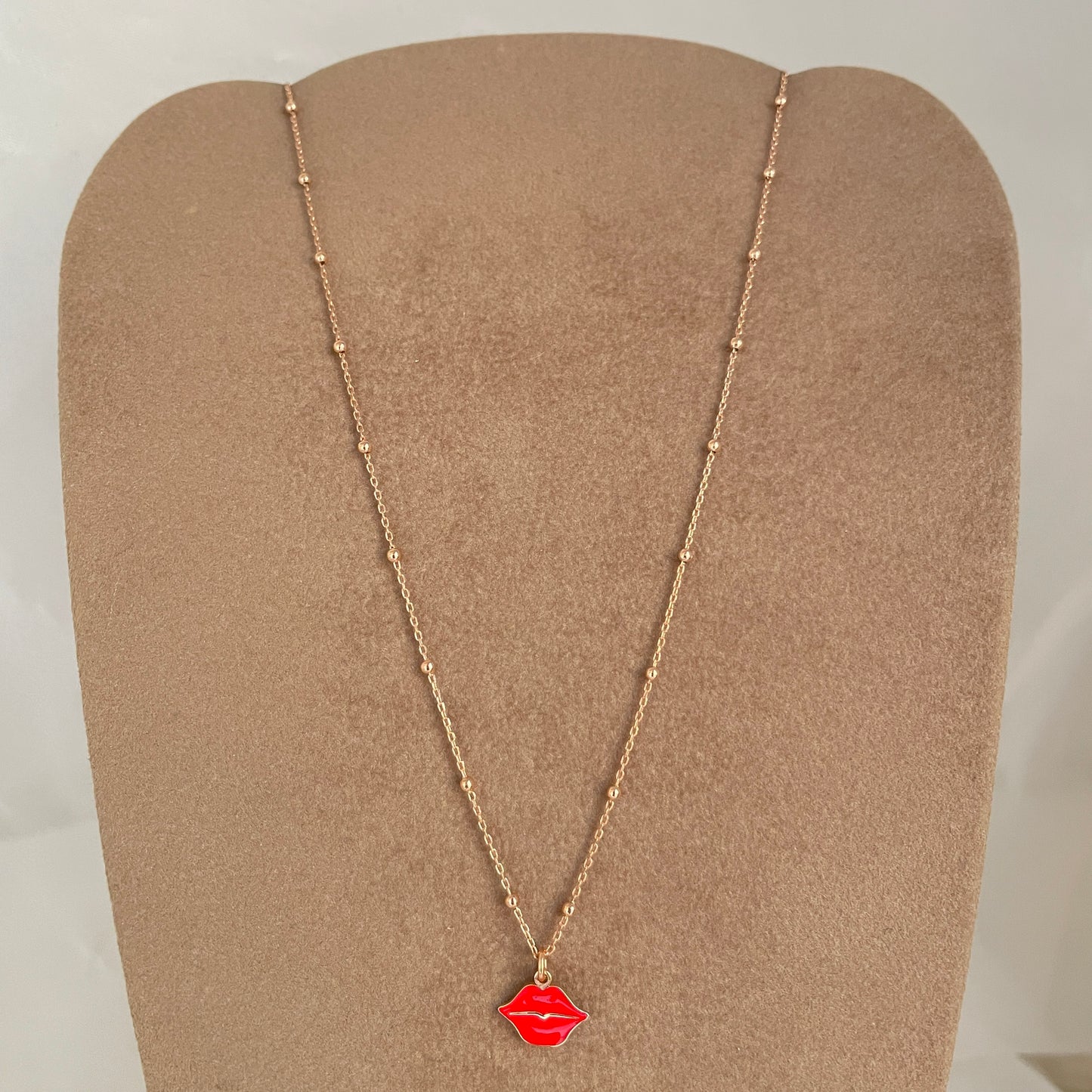 Collana catena micro rosario cm 35 smack e cialdina con cuore - pezzi unici - Lumiere Bijoux