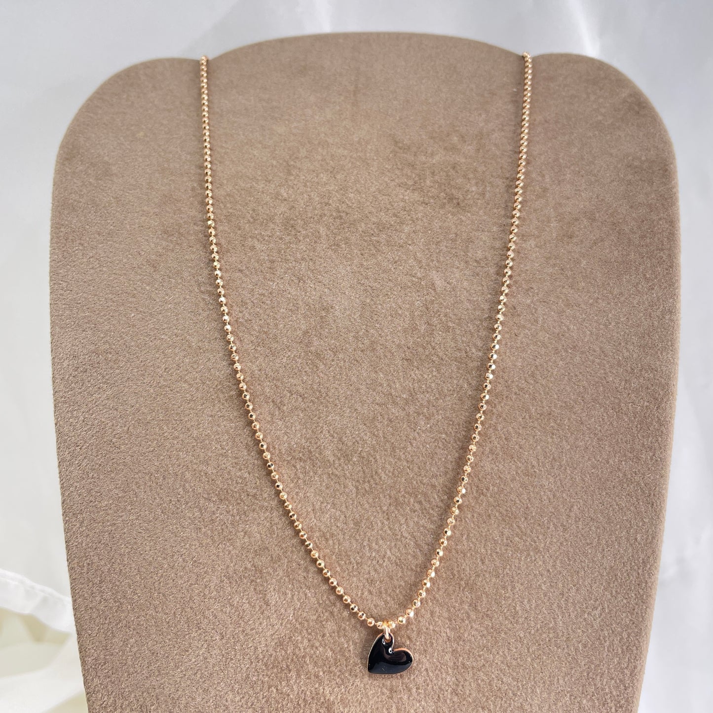 Collana choker militare diamantata cuore sweet da 0,8 mm smaltato cm 35 - Lumiere Bijoux