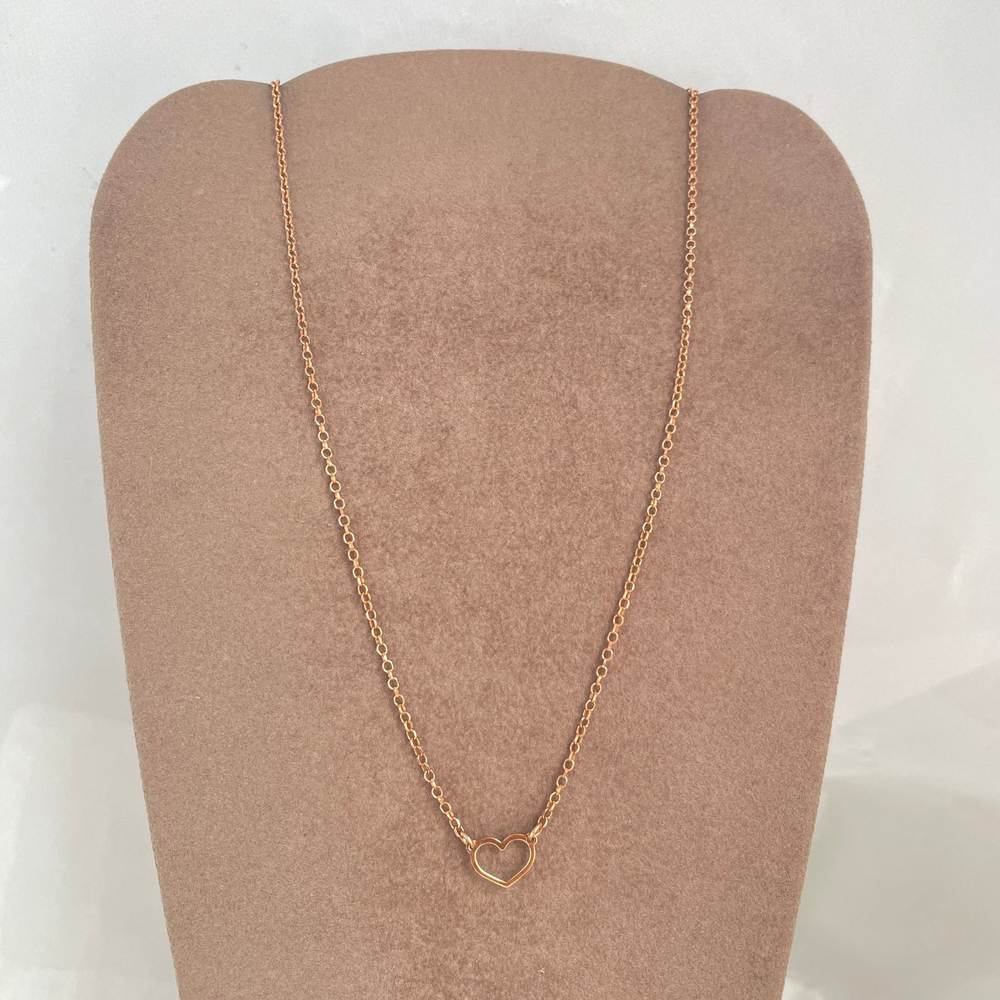 Collana catena rolo cm40 cuore vuoto in linea - Lumiere Bijoux