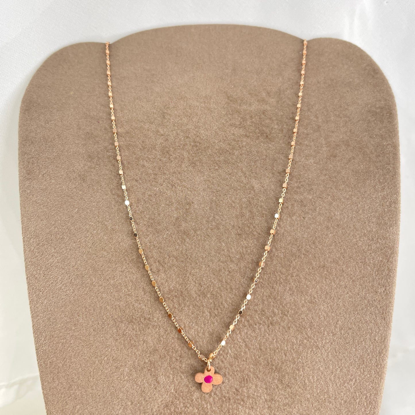 Collana choker dadini con cialdina con cuore smaltato o fiore cm 35 - pezzi unici - Lumiere Bijoux