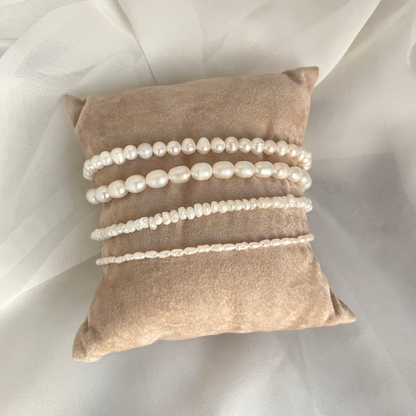 Cavigliera perle naturale argento rosé - Lumiere Bijoux