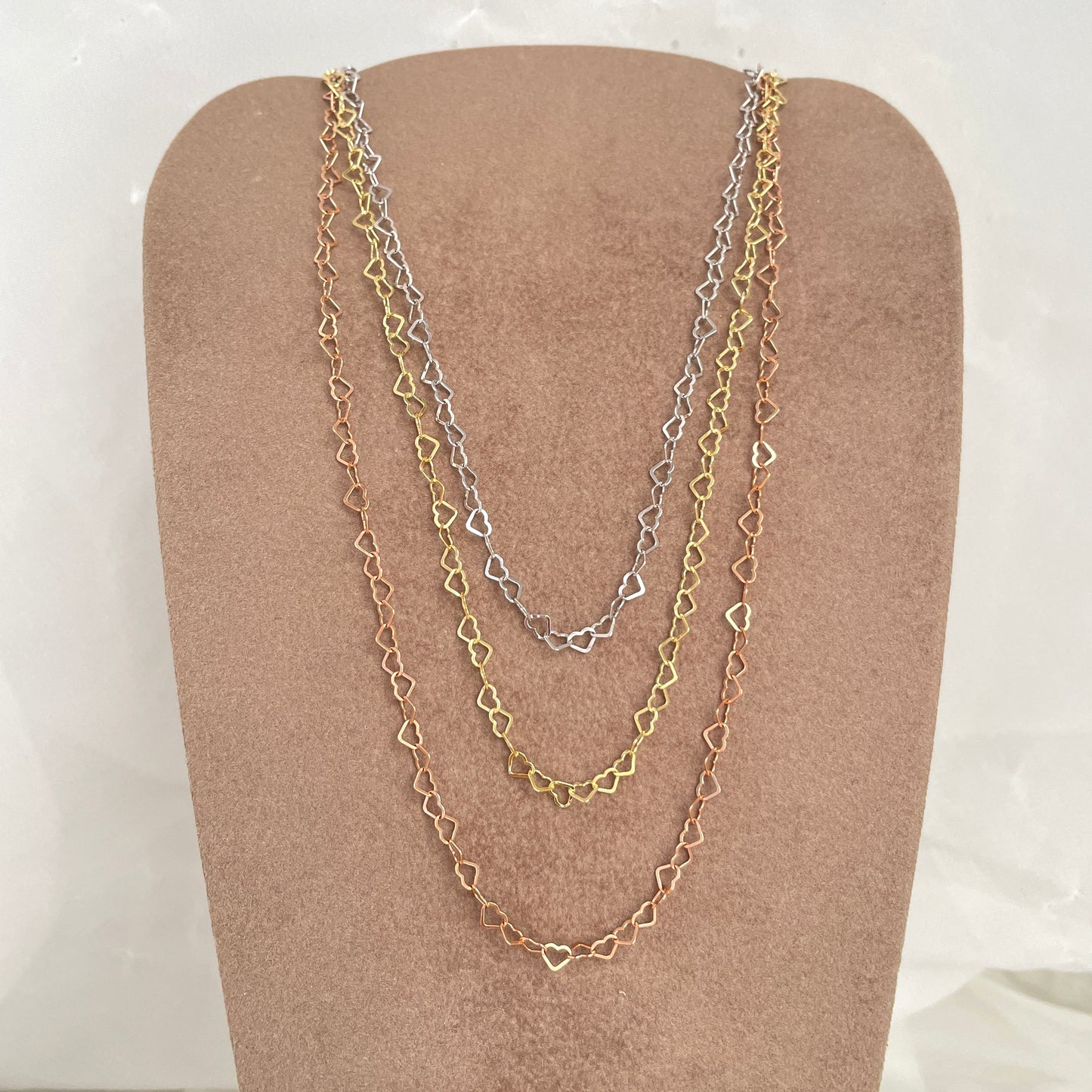 Collana cuori vuoti - cm 40 - Lumiere Bijoux