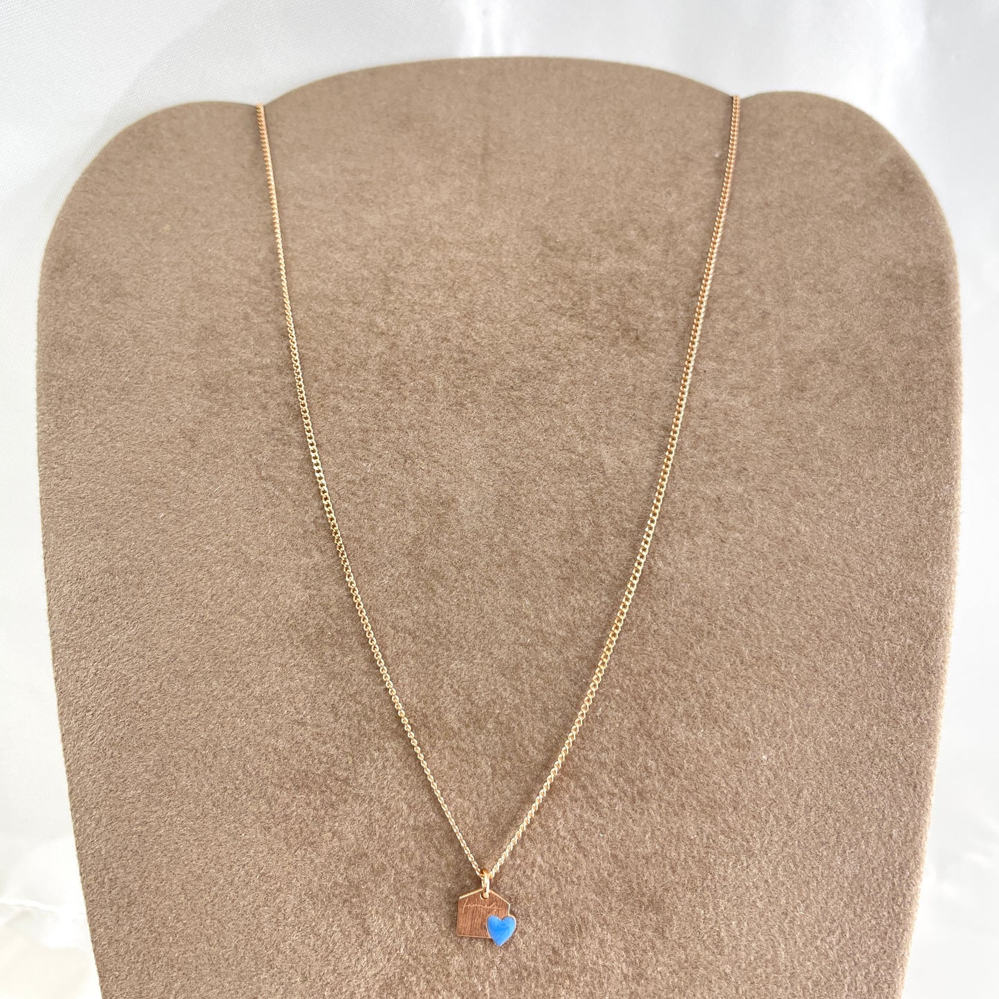 Collana choker grumette casetta family da 0,8 mm cuore smaltato cm 35 - Lumiere Bijoux