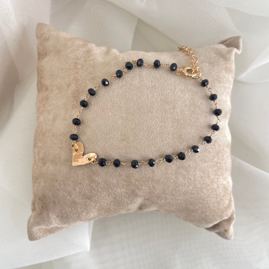 Bracciale cristalli multicolore con soggetti da 0,8 mm cuore o quadrifoglio o luna cm 17 - pezzi unici - Lumiere Bijoux