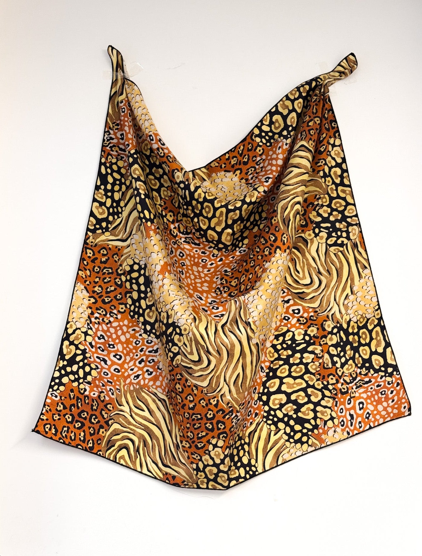 Foulard 100% seta -Leopardato giallo - Lumiere Bijoux