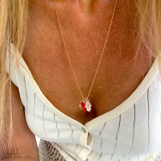 Collana Portafortuna cm 60 con catena militare diamantata e Quadrifoglio Cornetto Fatima - Lumiere Bijoux