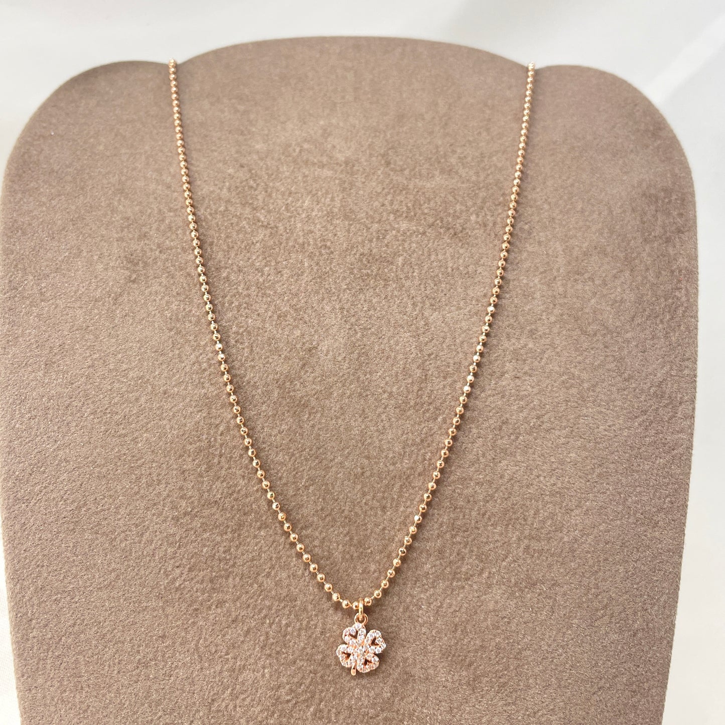 Collana choker militare cm 35 con quadrifoglio zirconi bianchi - Lumiere Bijoux