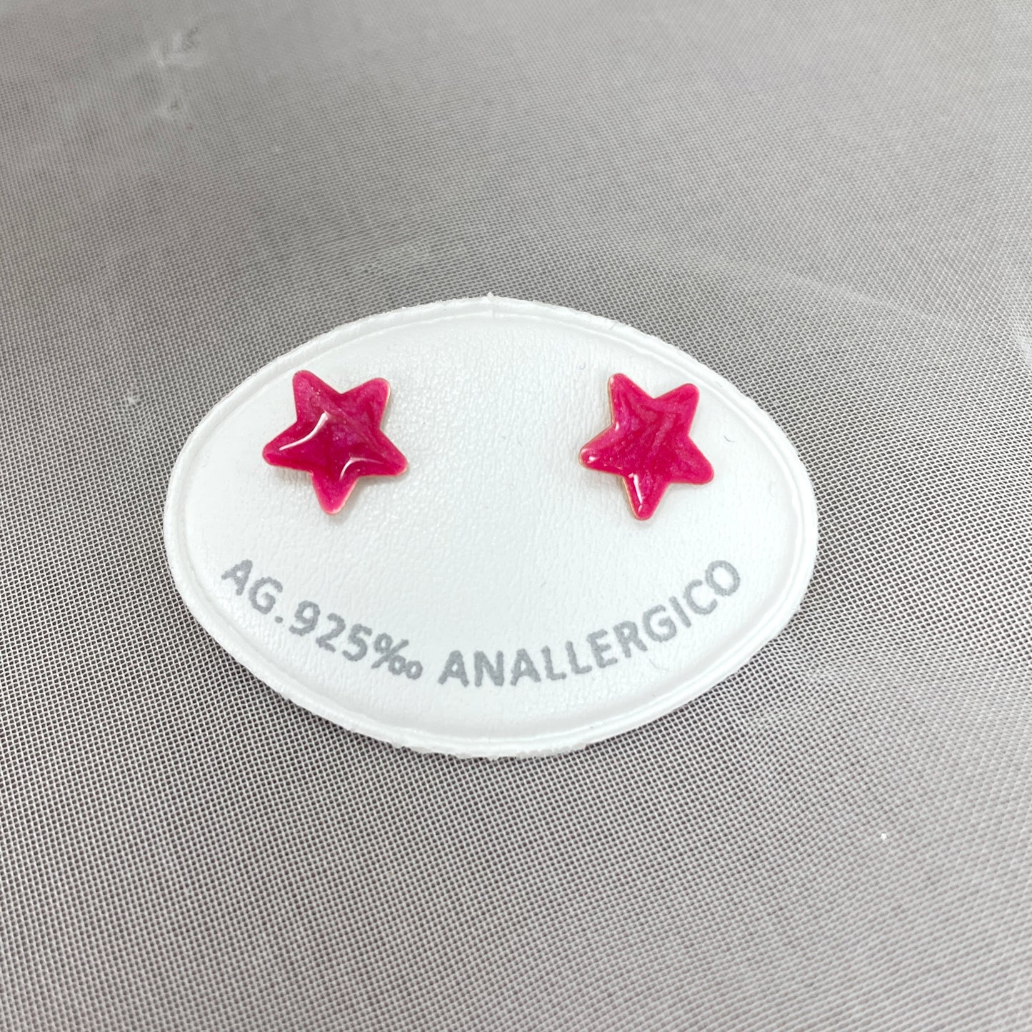 Coppia orecchini a lobo a forma di stella da 0,8 mm smaltati - chiusura a farfallina - Lumiere Bijoux