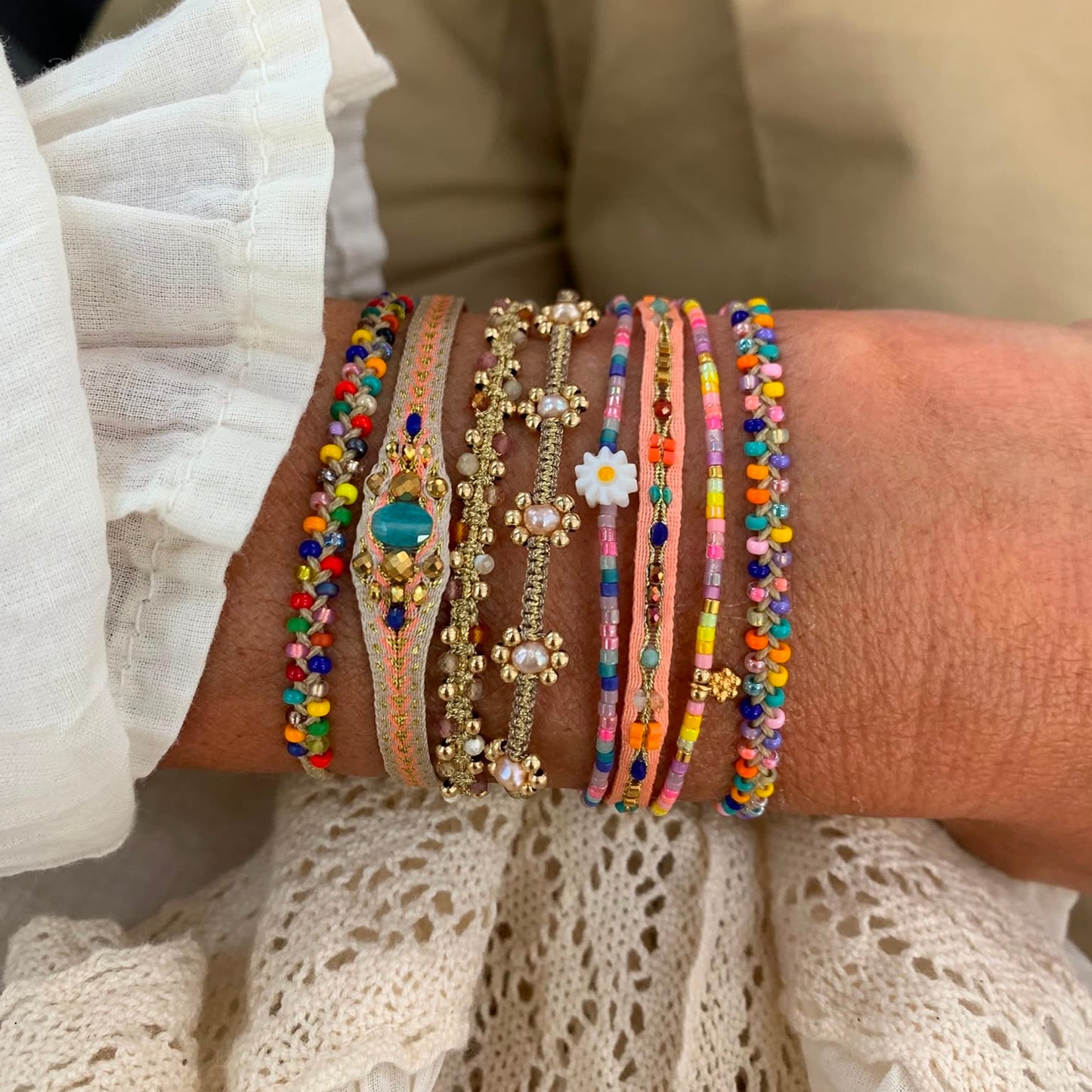 Bracciale Parigi COLORS esclusivo con perle miyuki - regolabile - Lumiere Bijoux