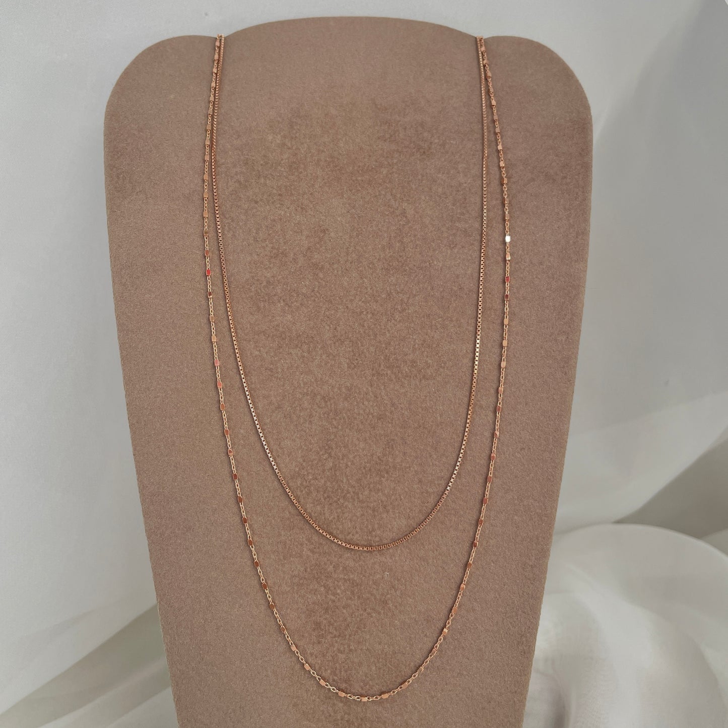 Collana a due fili Essenziale catena veneziana e dadini
