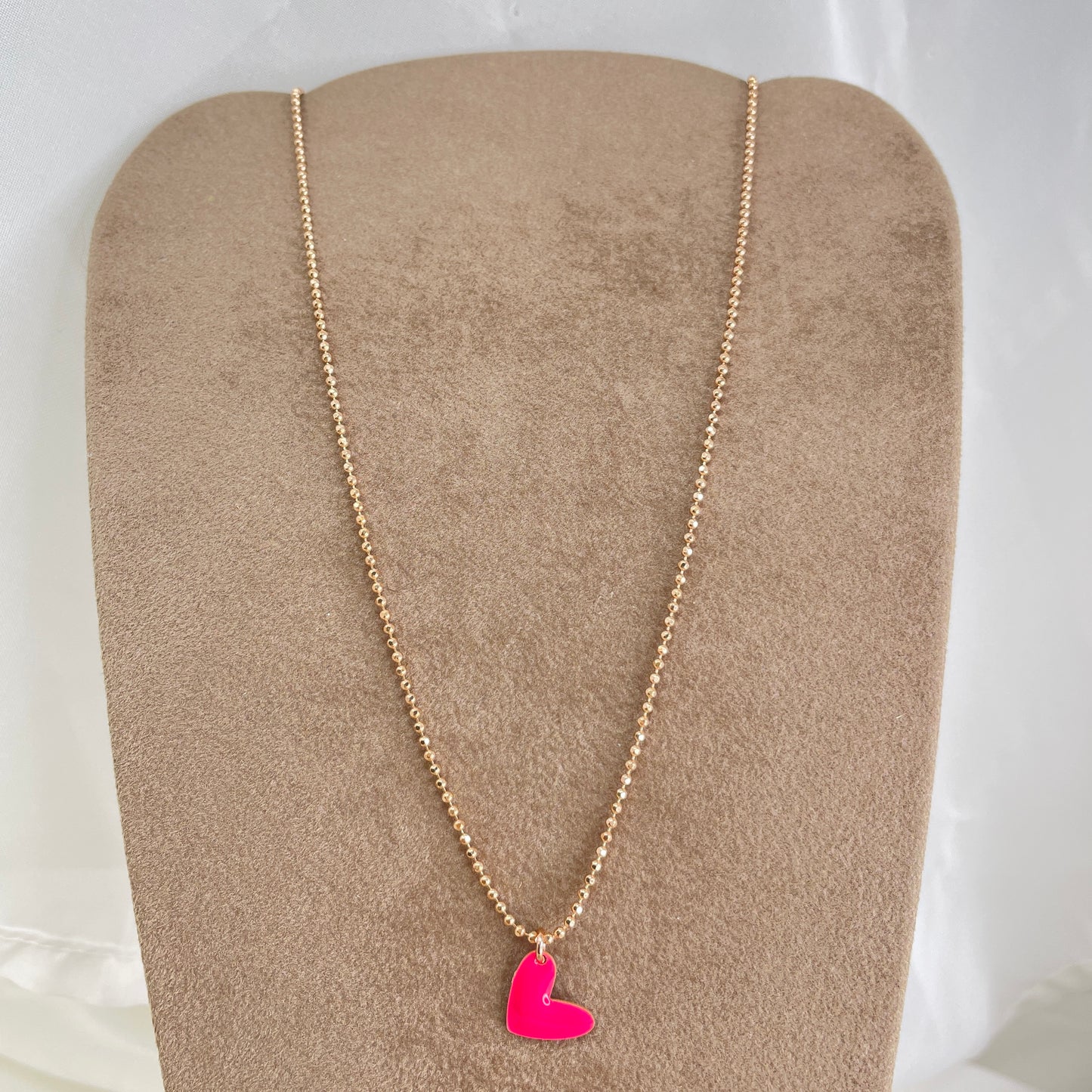 Collana militare diamantata 45 cm con cuore bacio smaltato - Lumiere Bijoux