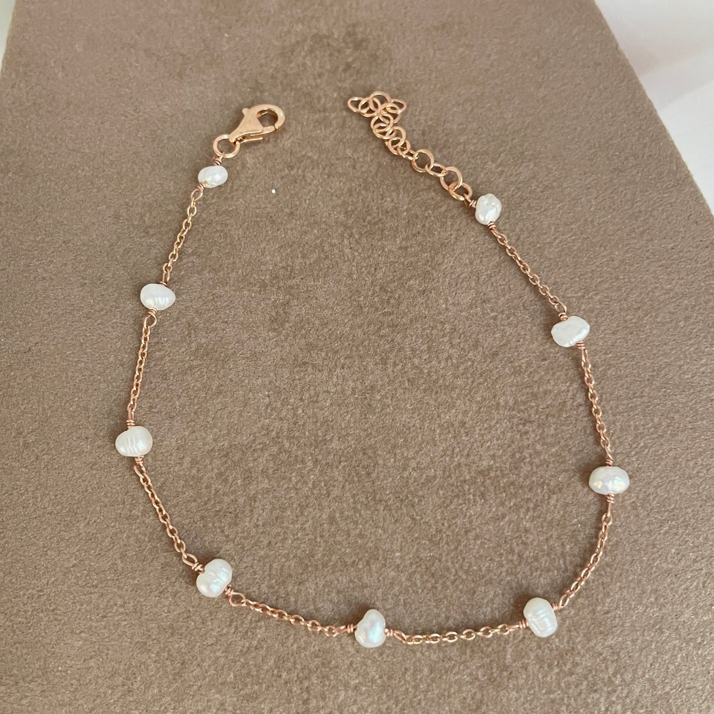 Bracciale perle rosè o argento bianco cm 17 - pezzi unici - Lumiere Bijoux