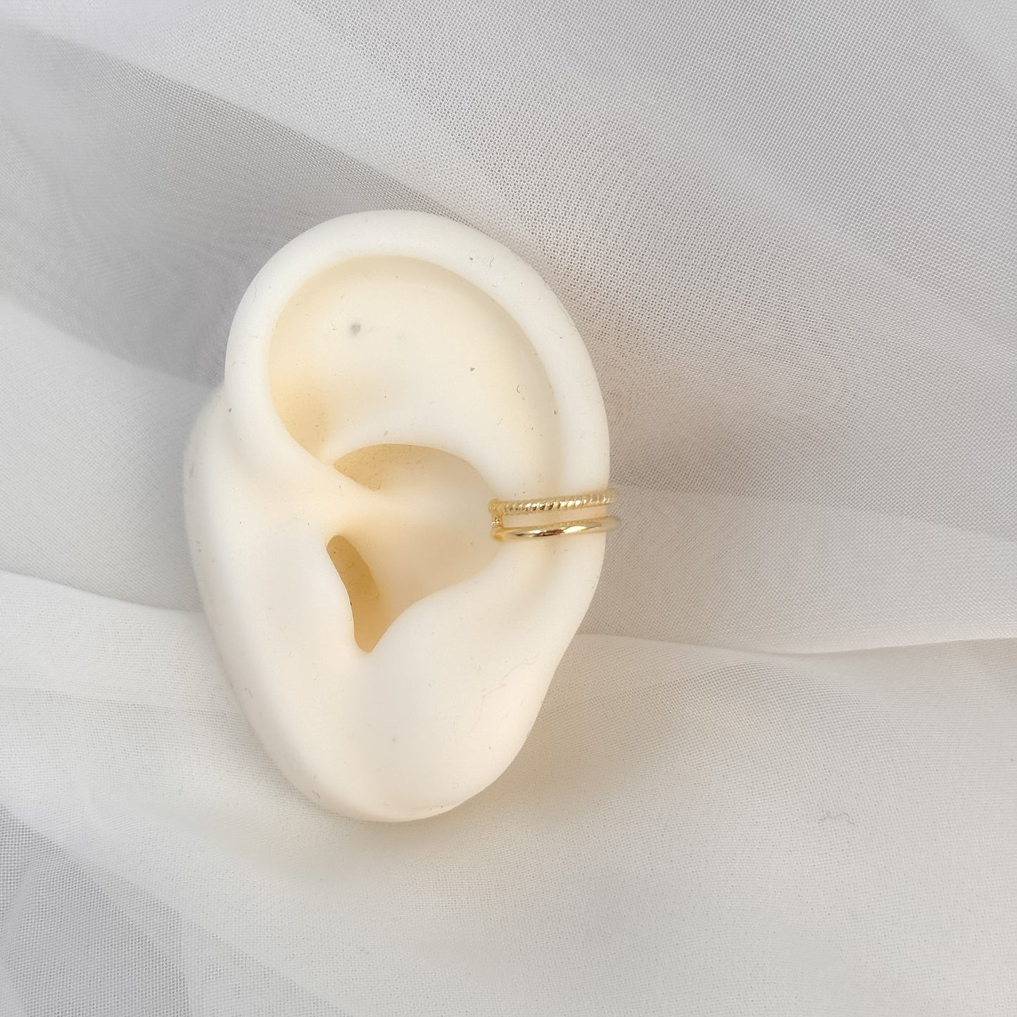 Earcuff due fili liscio attorcigliato - Lumiere Bijoux