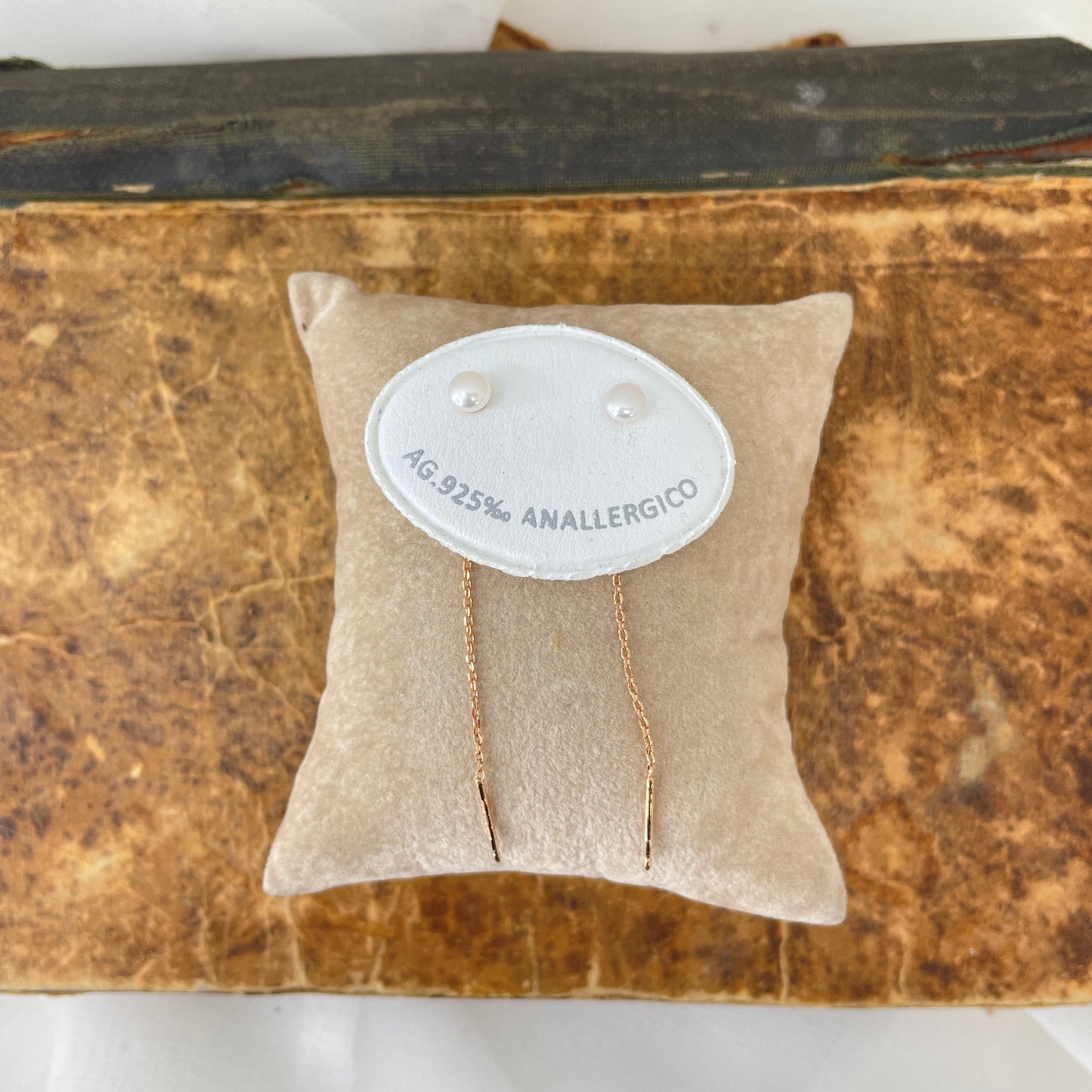 Coppia orecchini a lobo stella cuore o perla con allungo di catenella - Lumiere Bijoux