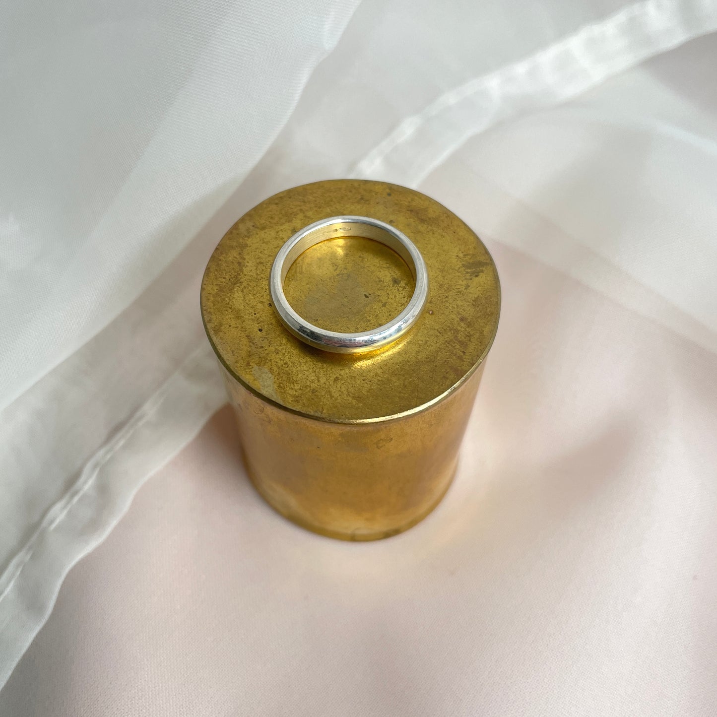 Anello fedina bombata da 3 mm in argento bianco misura 15 - Lumiere Bijoux