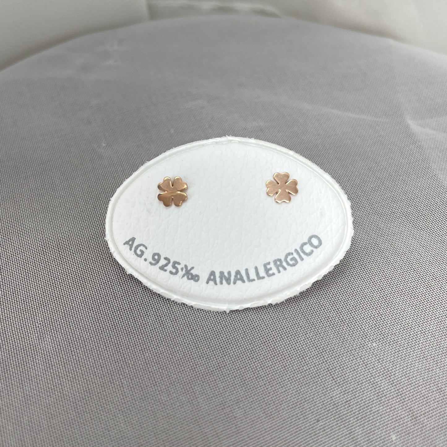 Coppia orecchini a lobo micro quadrifogli rosé da 0,5 mm - Lumiere Bijoux