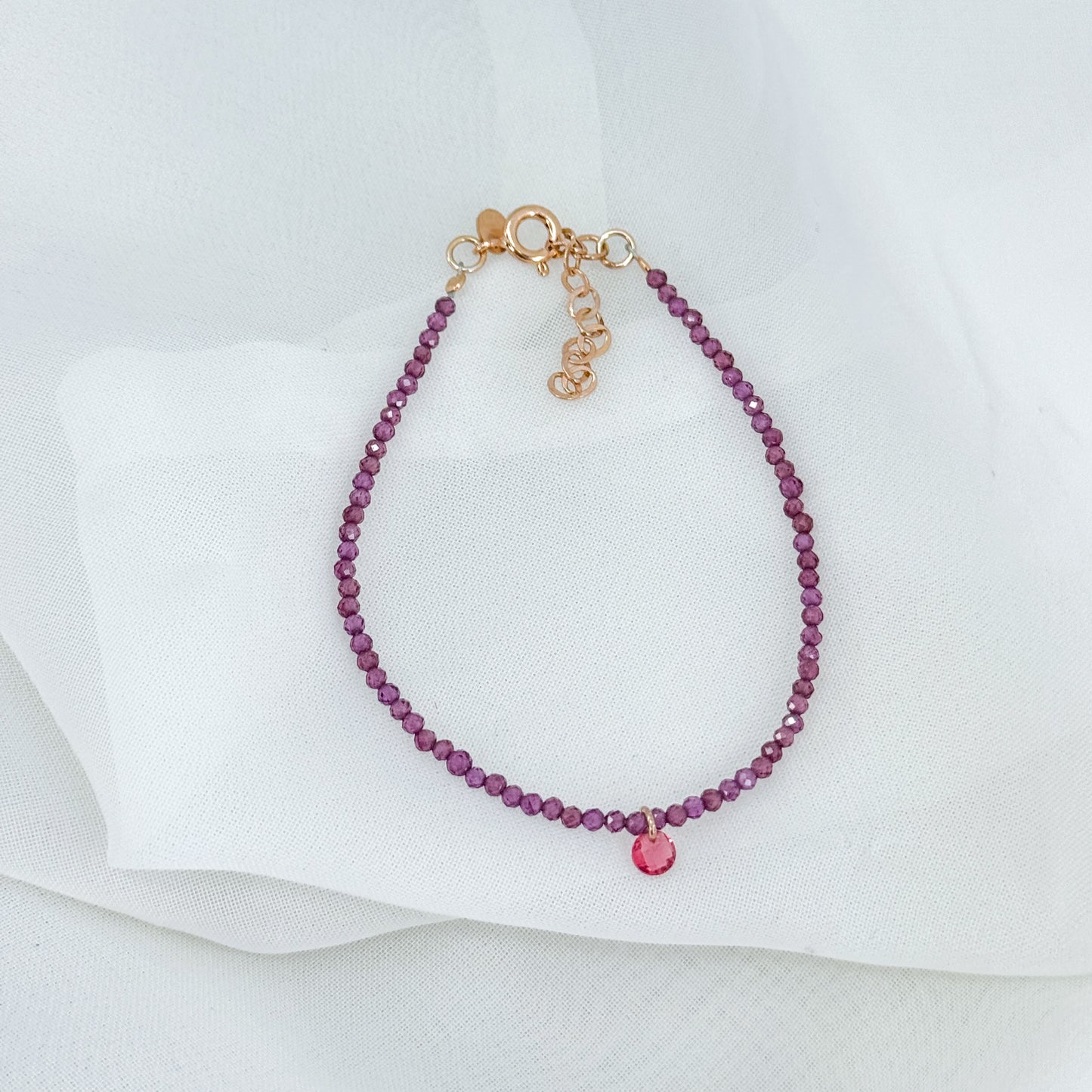 Bracciale cristalli con cristallo singolo pendente - Lumiere Bijoux