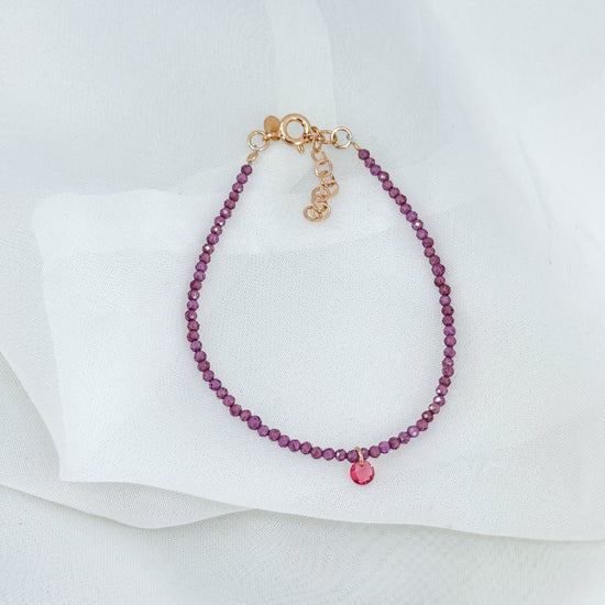 Bracciale cristalli con cristallo singolo pendente - Lumiere Bijoux