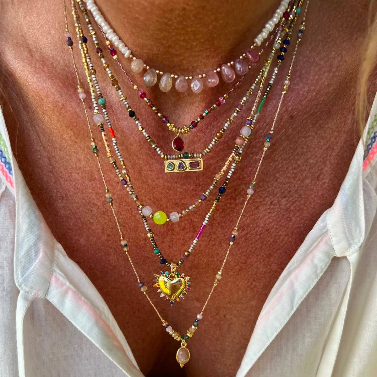 Collana Sonia con pietre Miyuki e pietre semi preziose  Spiritual