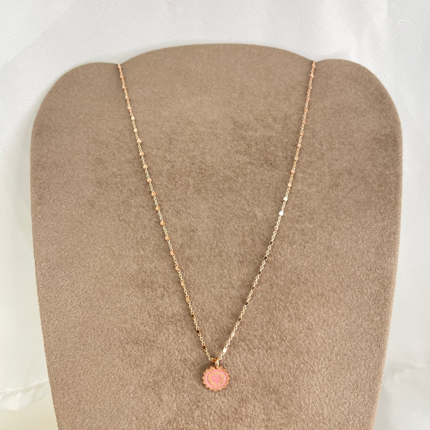 Collana choker dadini con cialdina con cuore smaltato o fiore cm 35 - pezzi unici - Lumiere Bijoux