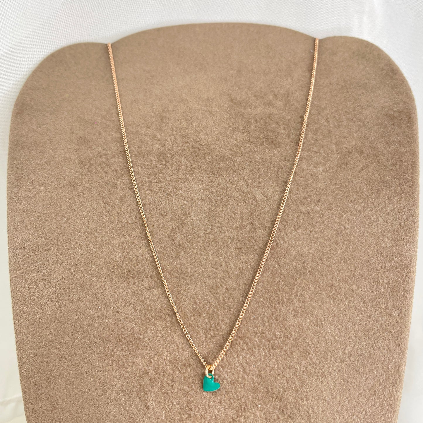 Collana choker grumette con micro cuore sweet da 0,5 mm smaltato 35 cm - Lumiere Bijoux