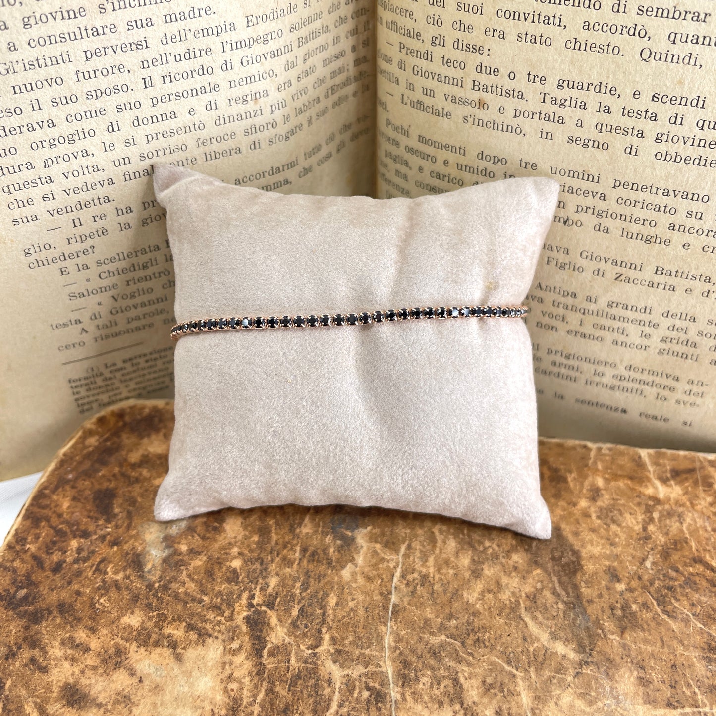 Bracciale tennis di zirconi bianchi o neri da 0,3 mm cm 17 - Lumiere Bijoux