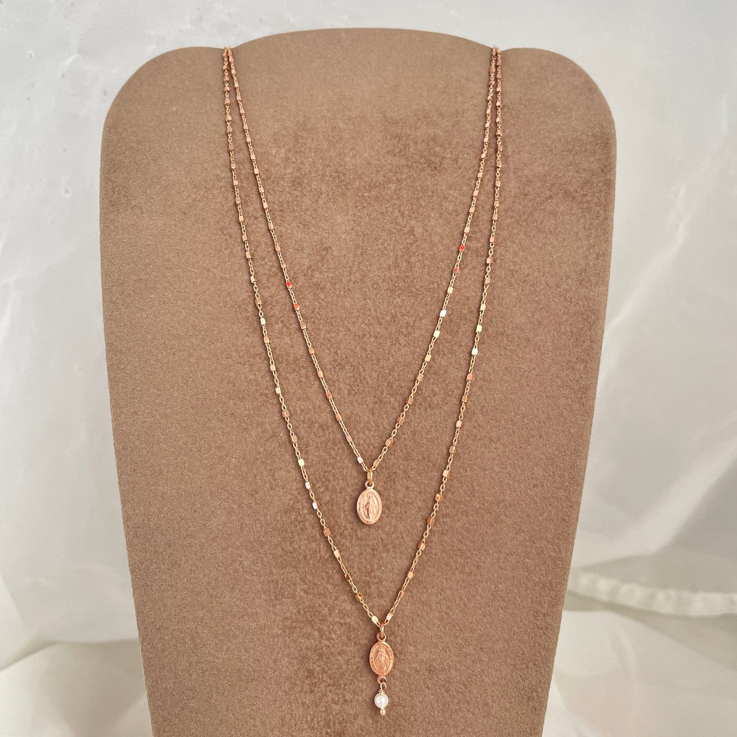 Collana catena dadini con madonnina - cm 45 - Lumiere Bijoux