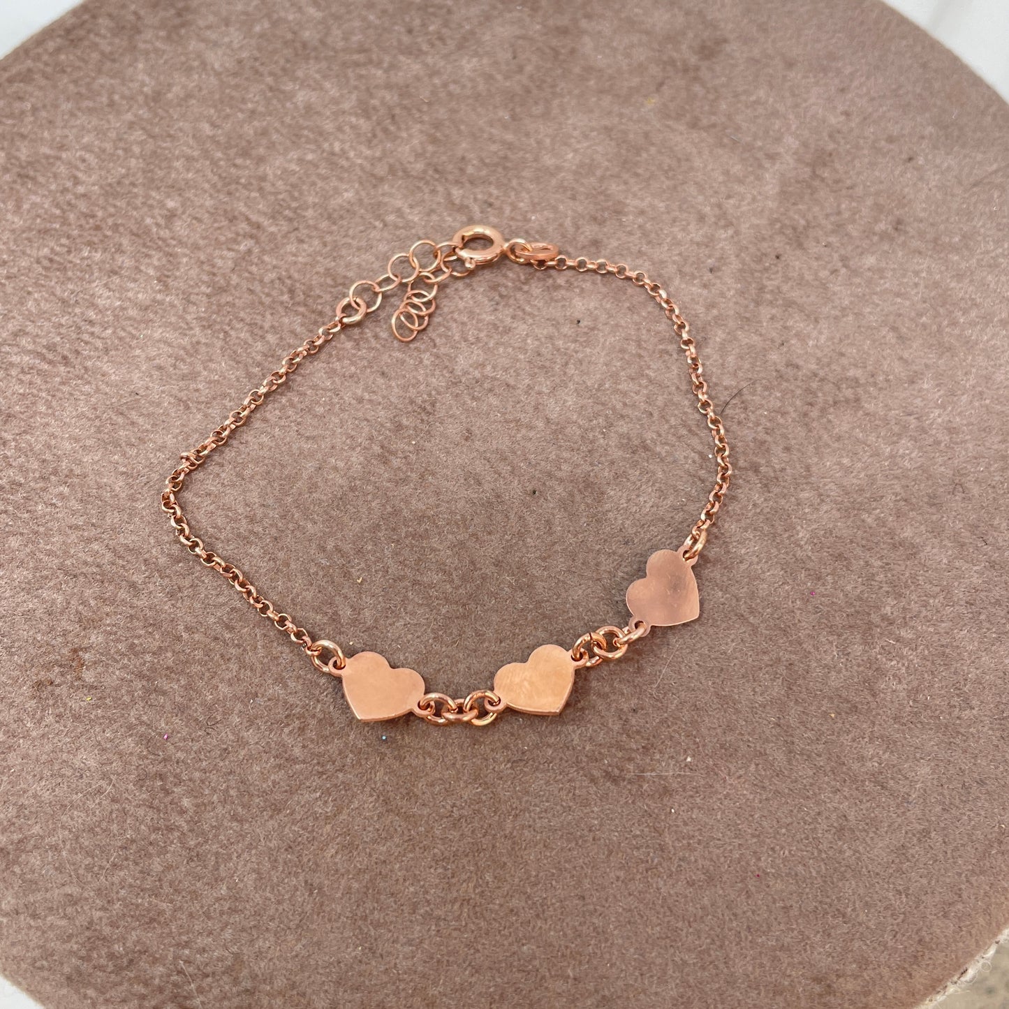 Bracciale tre cuori da 0,8 mm cm 17 - pezzo unico - Lumiere Bijoux