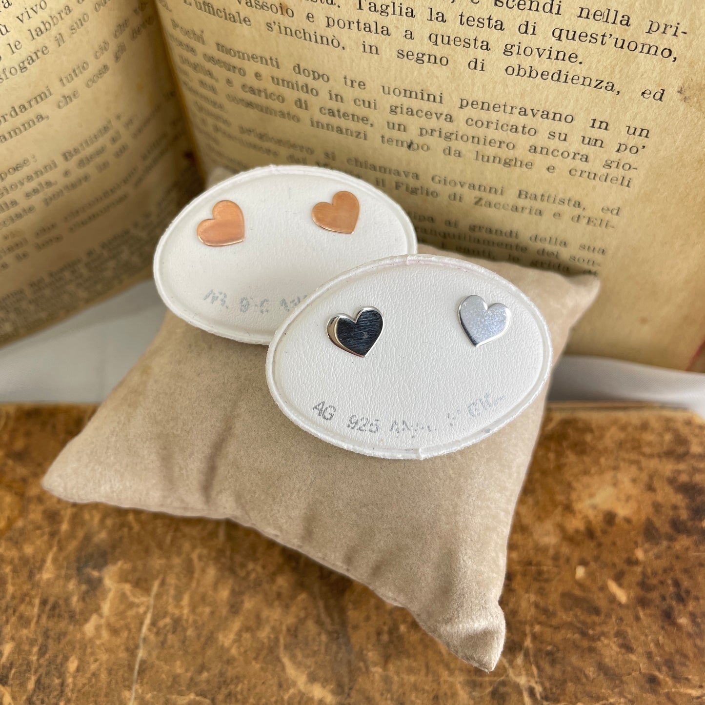 Coppia orecchini a lobo micro cuore da 0,8 mm - Lumiere Bijoux