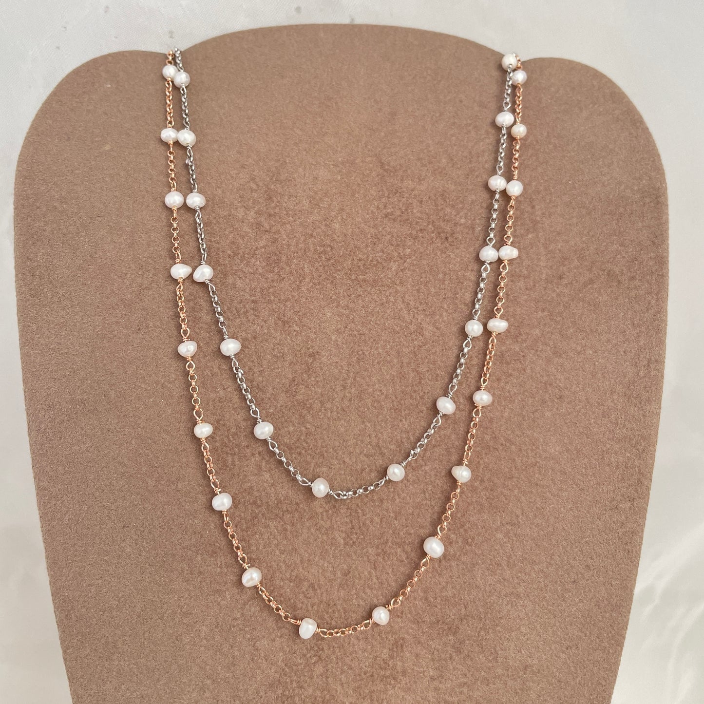 Collana rado perle bianche cm35 - Lumiere Bijoux