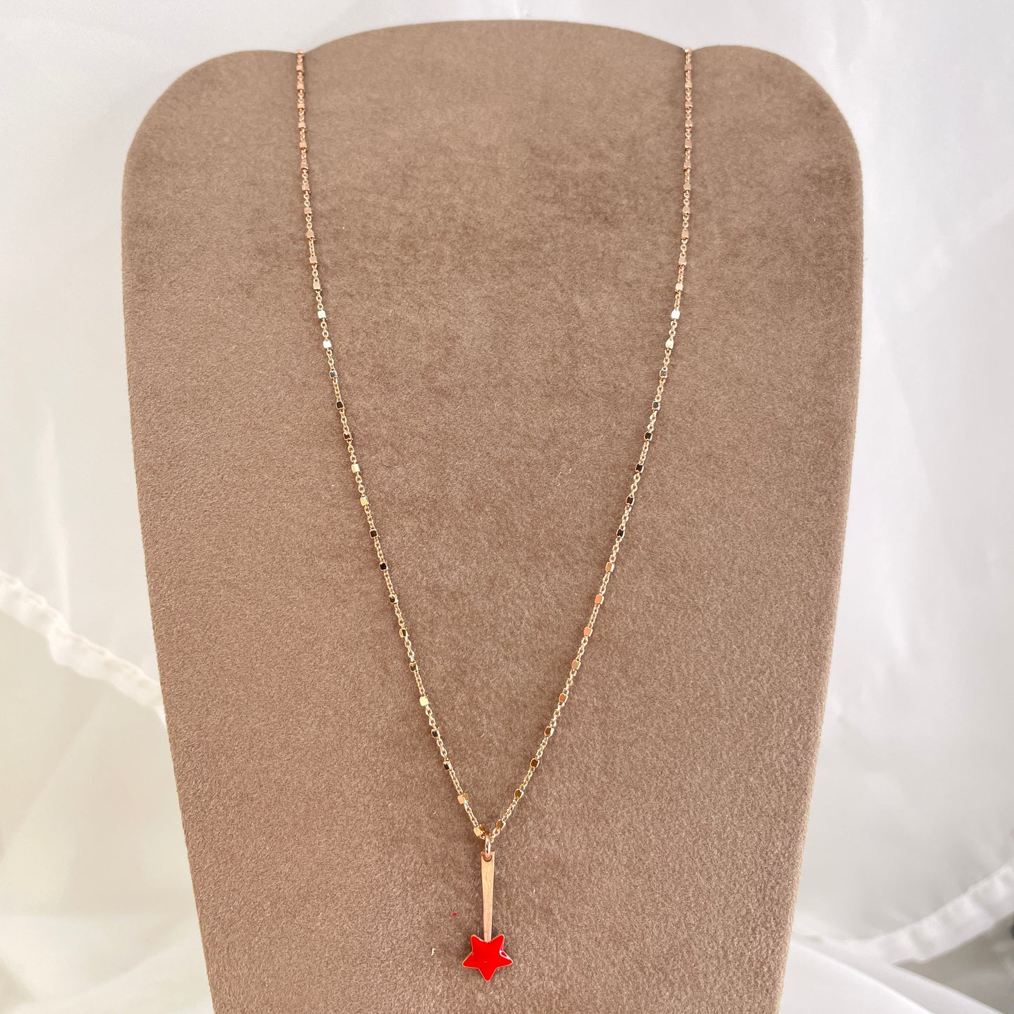 Collana catena dadini con bacchetta magica smaltata rovesciata cm 50 - Lumiere Bijoux