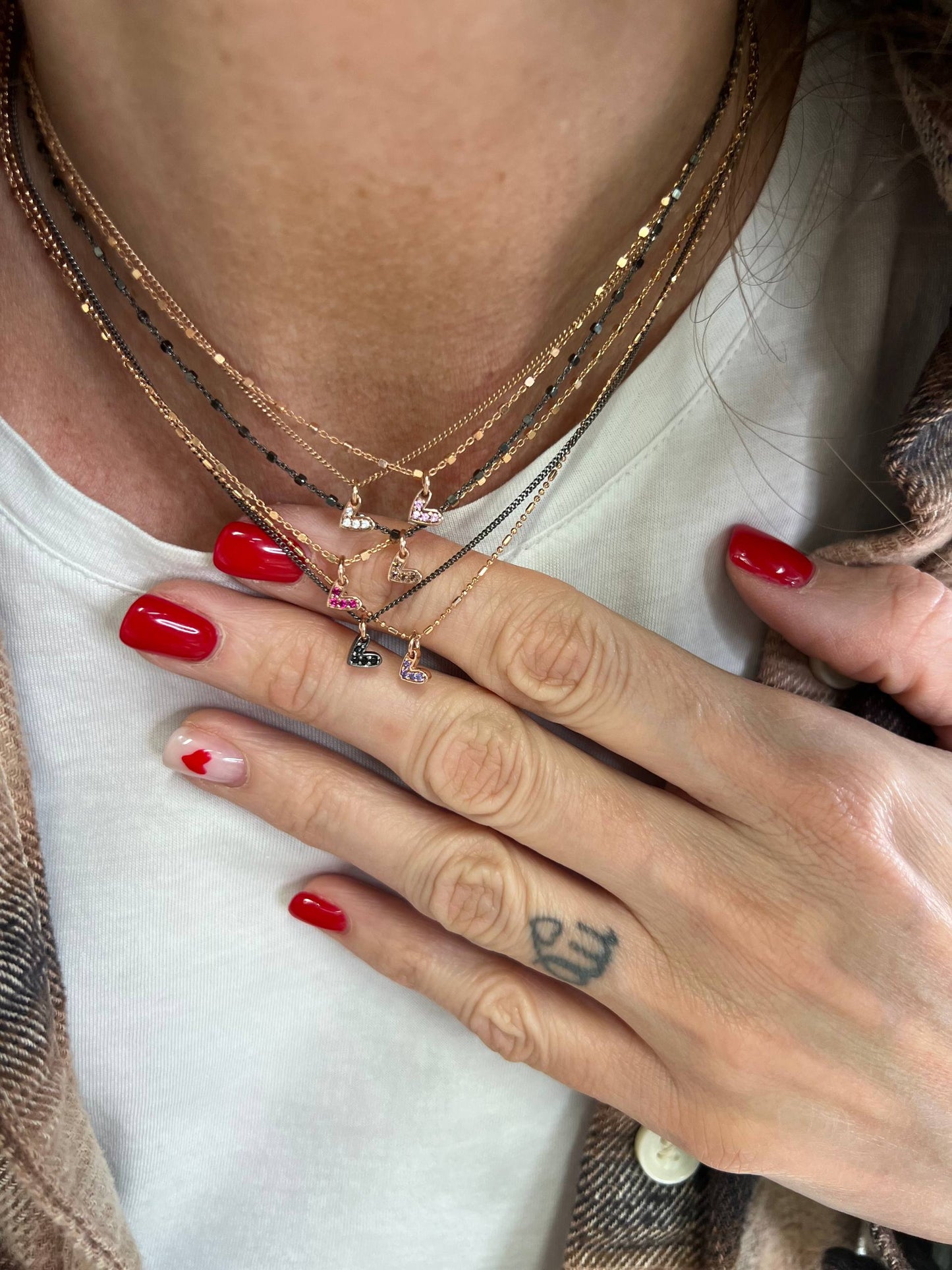 Collana choker cm 35 con micro cuore coccoloso dell'amore - Lumiere Bijoux