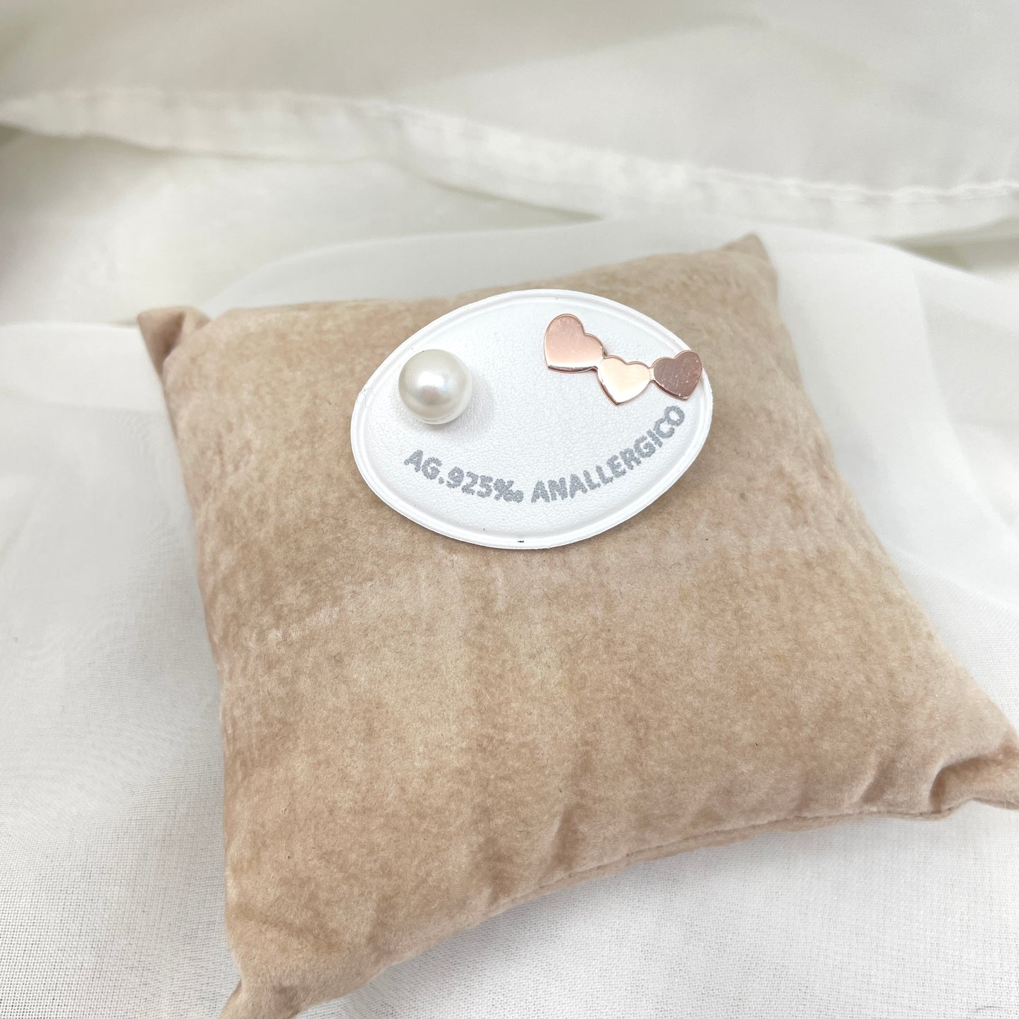 Coppia orecchini lobo pezzi unici rosè - Lumiere Bijoux