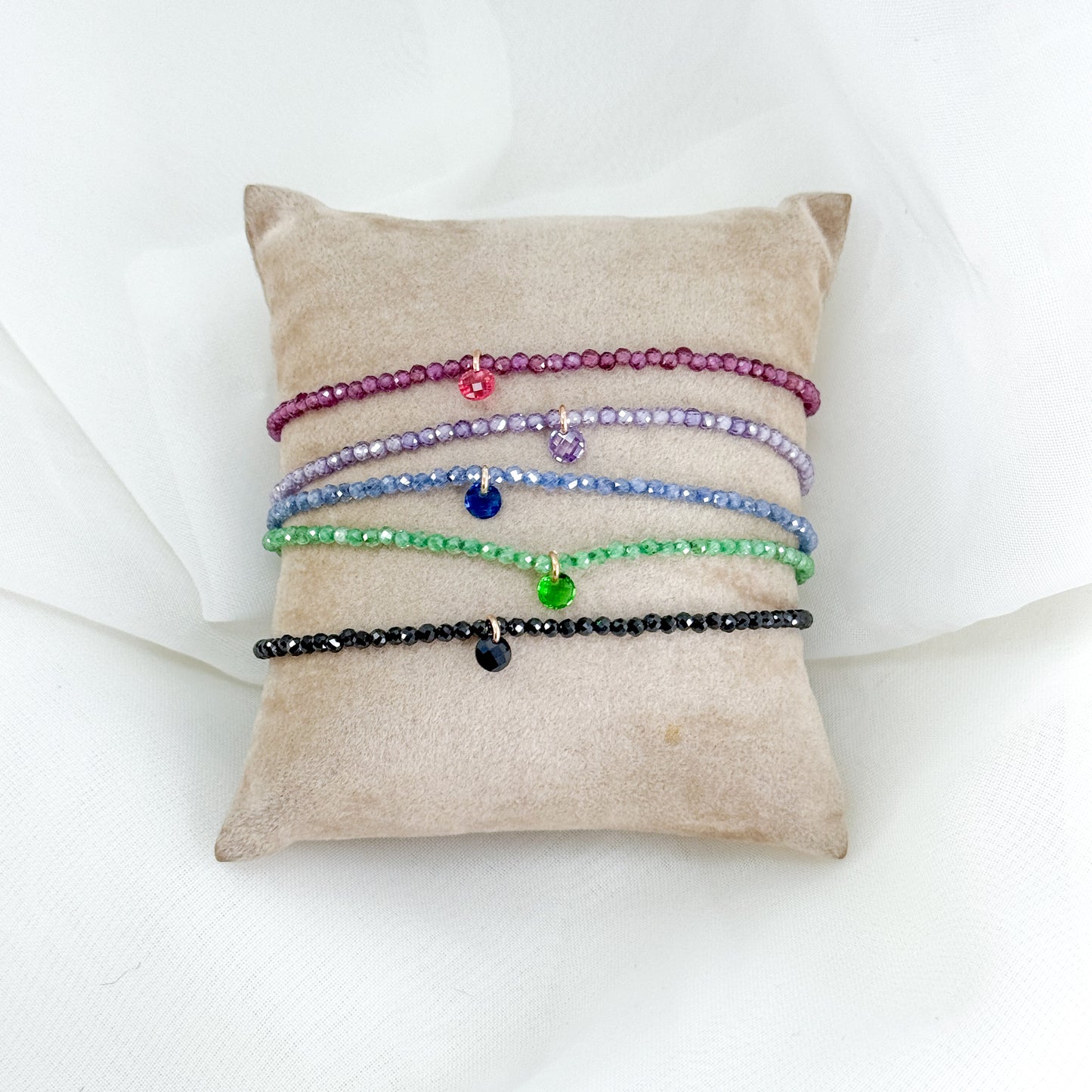 Bracciale cristalli con cristallo singolo pendente - Lumiere Bijoux