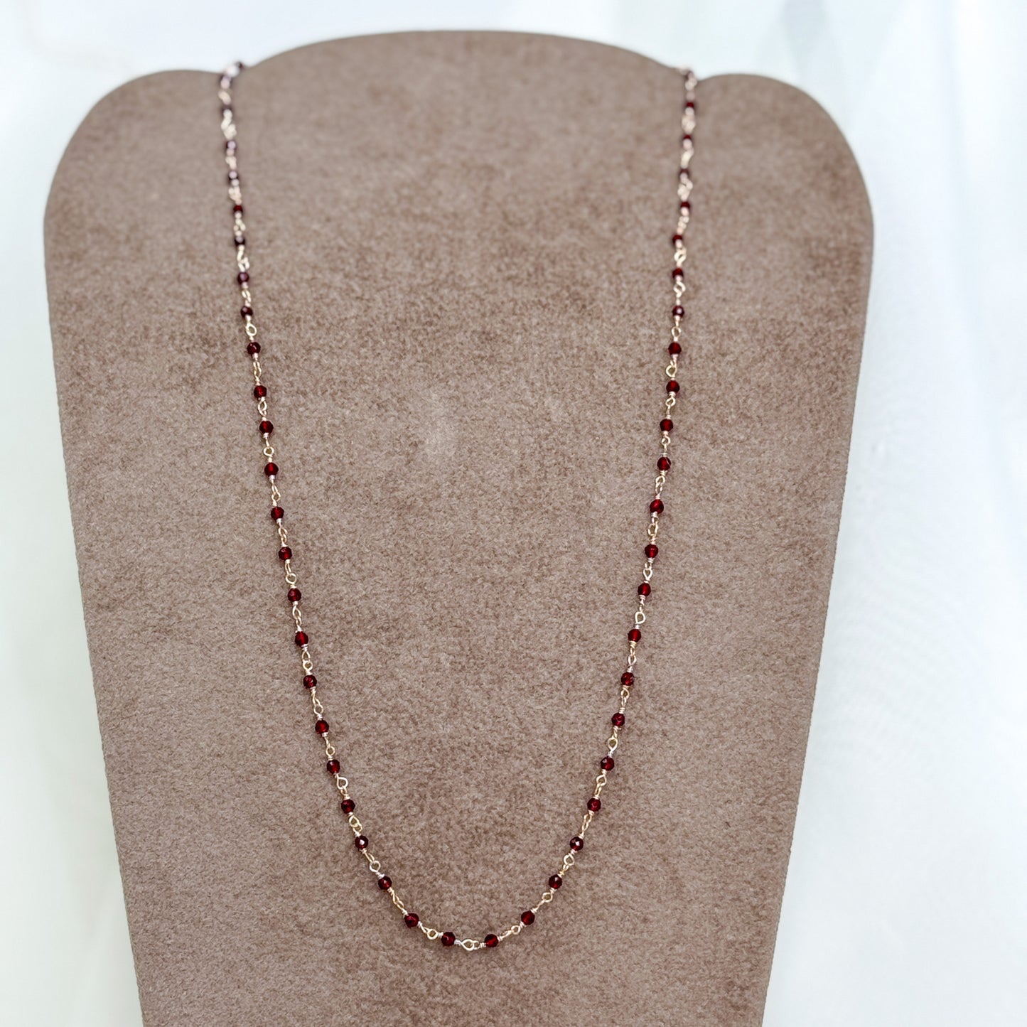 Collana micro cristalli bordeaux cm 40