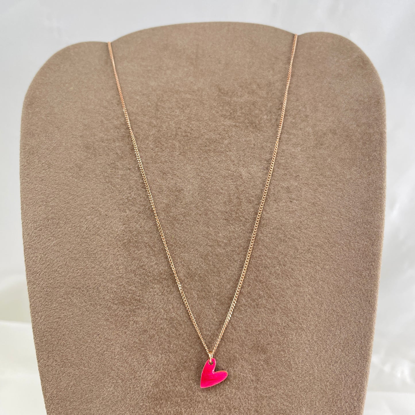 Collana choker grumette con cuore allungato da 0,8 mm smaltato cm 35 - Lumiere Bijoux