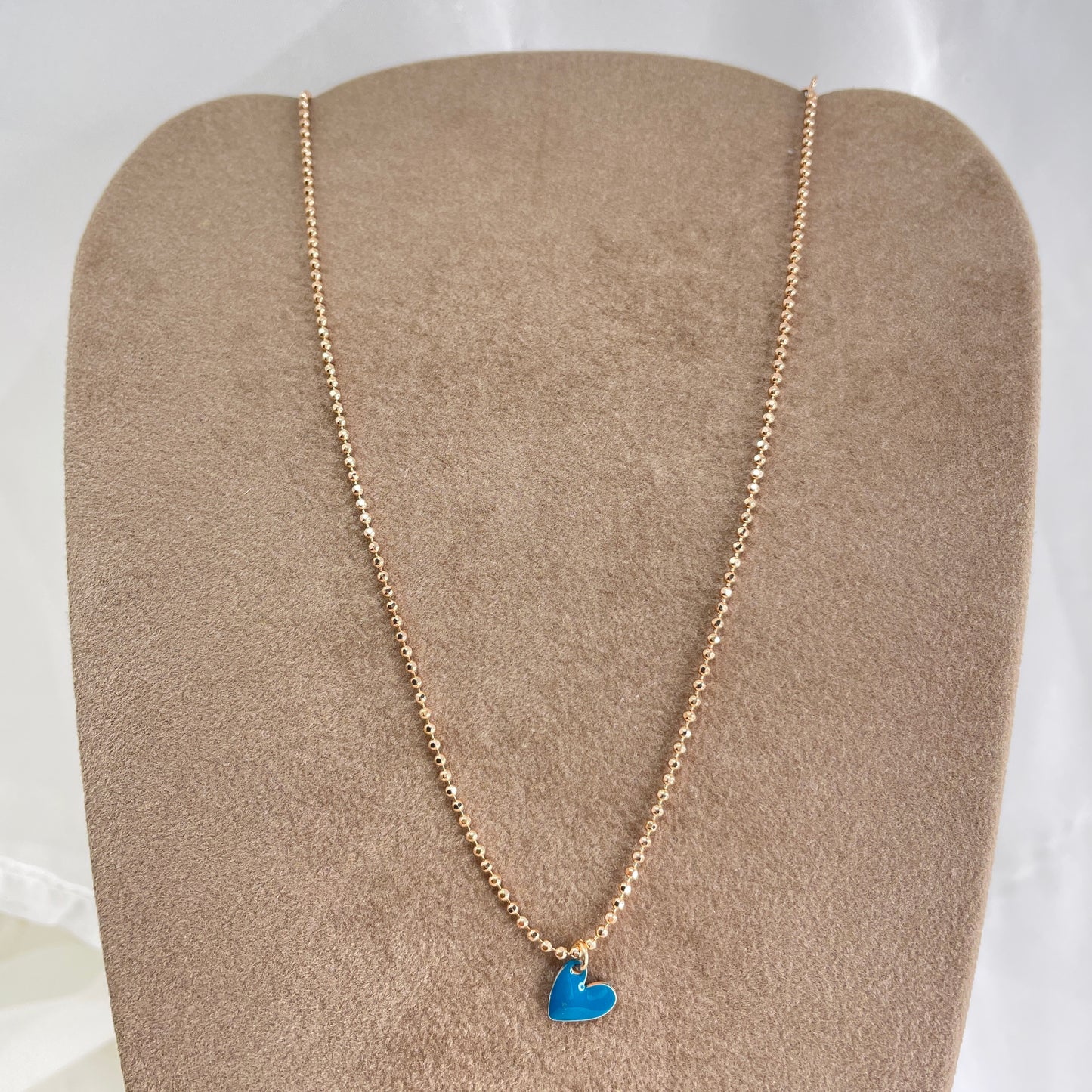 Collana choker militare diamantata cuore sweet da 0,8 mm smaltato cm 35 - Lumiere Bijoux