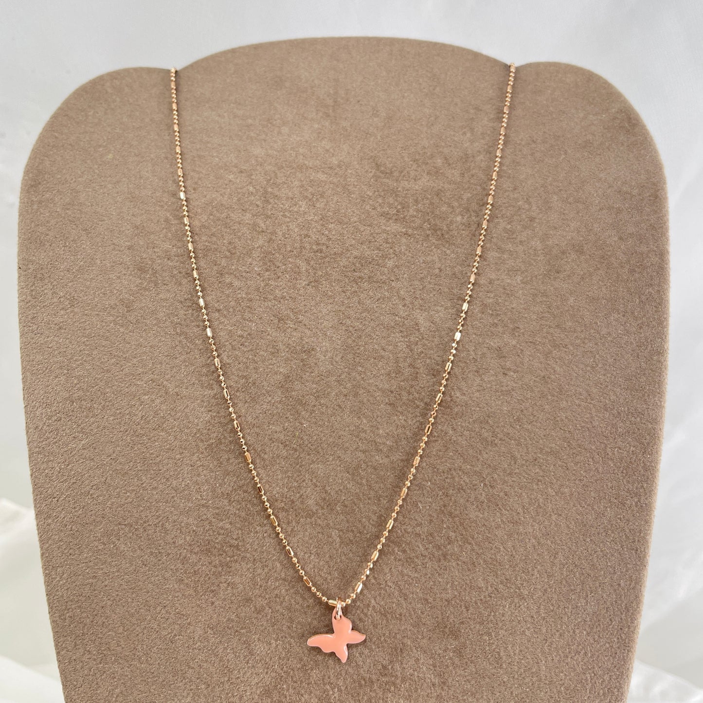 Collana choker mix militare dadini con farfalla da 0,8 mm smaltata cm 35 - Lumiere Bijoux