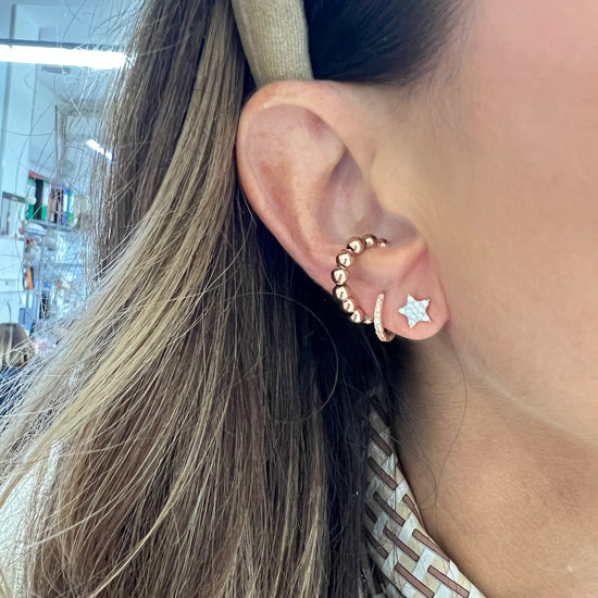 Coppia orecchini lobo stella di zirconi bianchi da 0,8 mm - Lumiere Bijoux