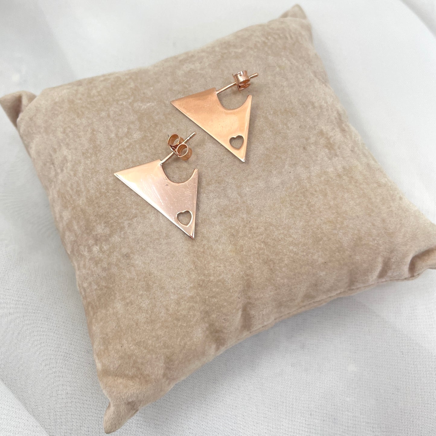 Coppia triangoli a lobo con micro cuore o stella traforati - pezzi unici - Lumiere Bijoux