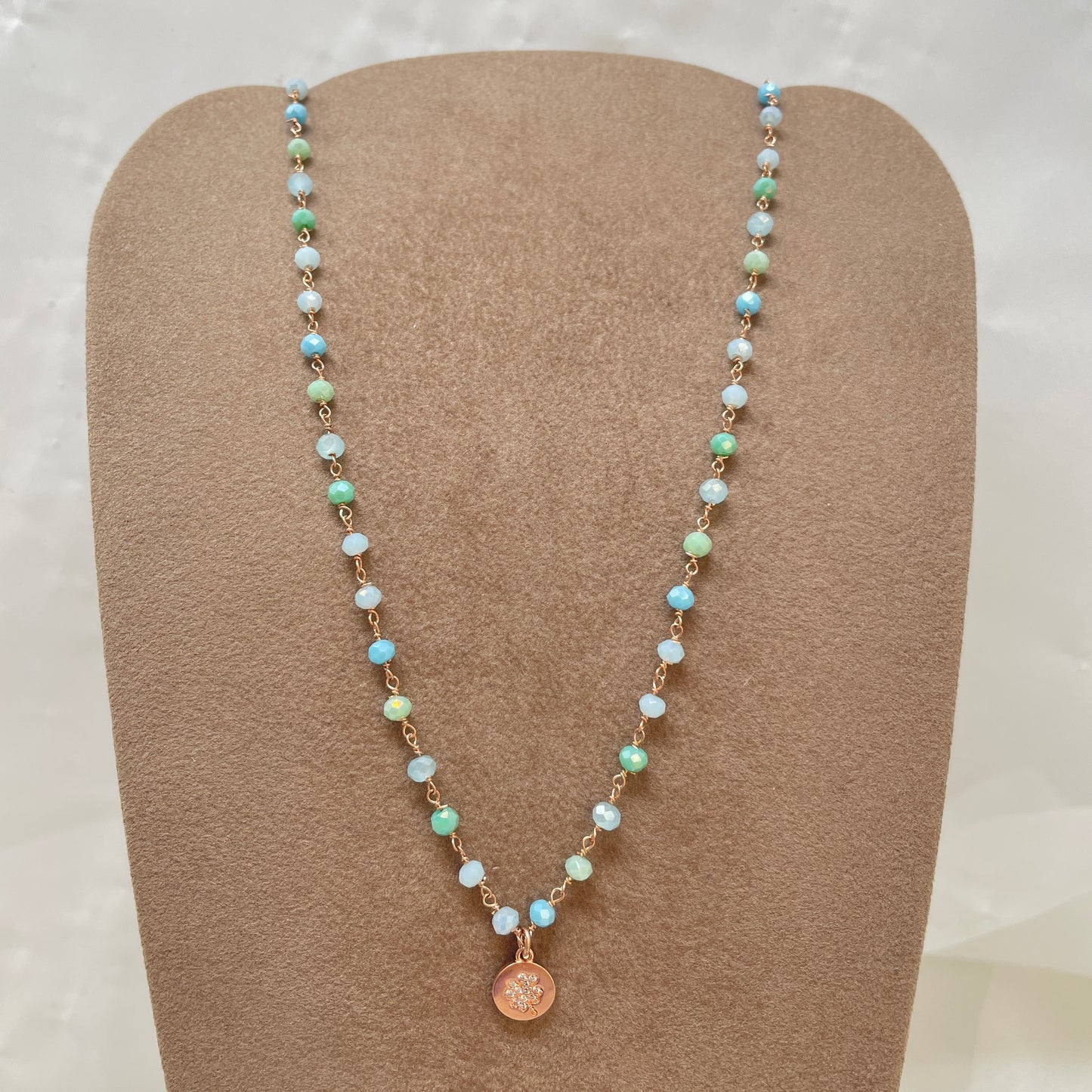 Collana cristalli con pendente di zirconi bianchi cm 40 - pezzi unici - Lumiere Bijoux