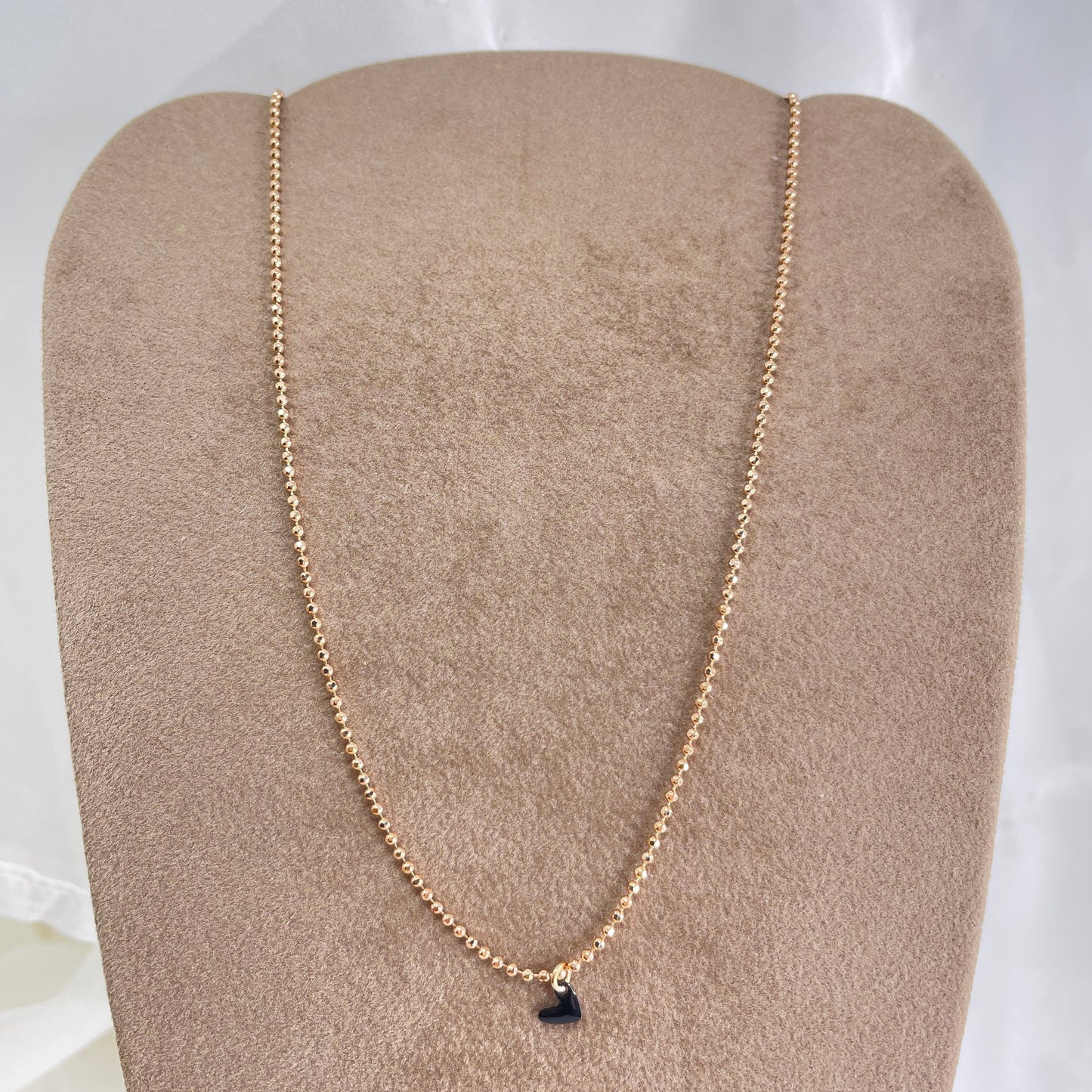 Collana choker militare diamantata micro cuore bacio da 0,5 mm smaltato cm 35 - Lumiere Bijoux