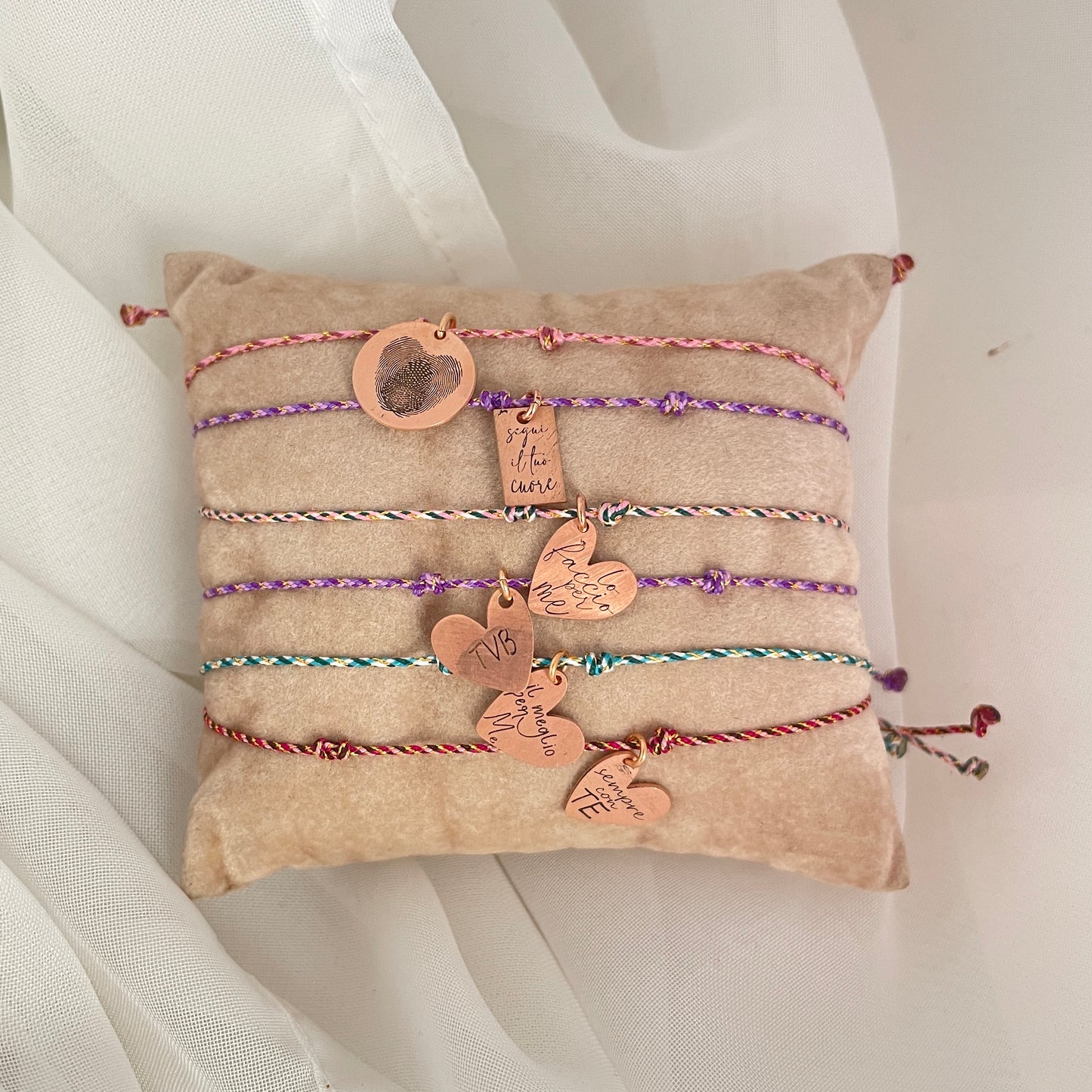 Bracciale cordino regolabile con frase emozionale - Lumiere Bijoux