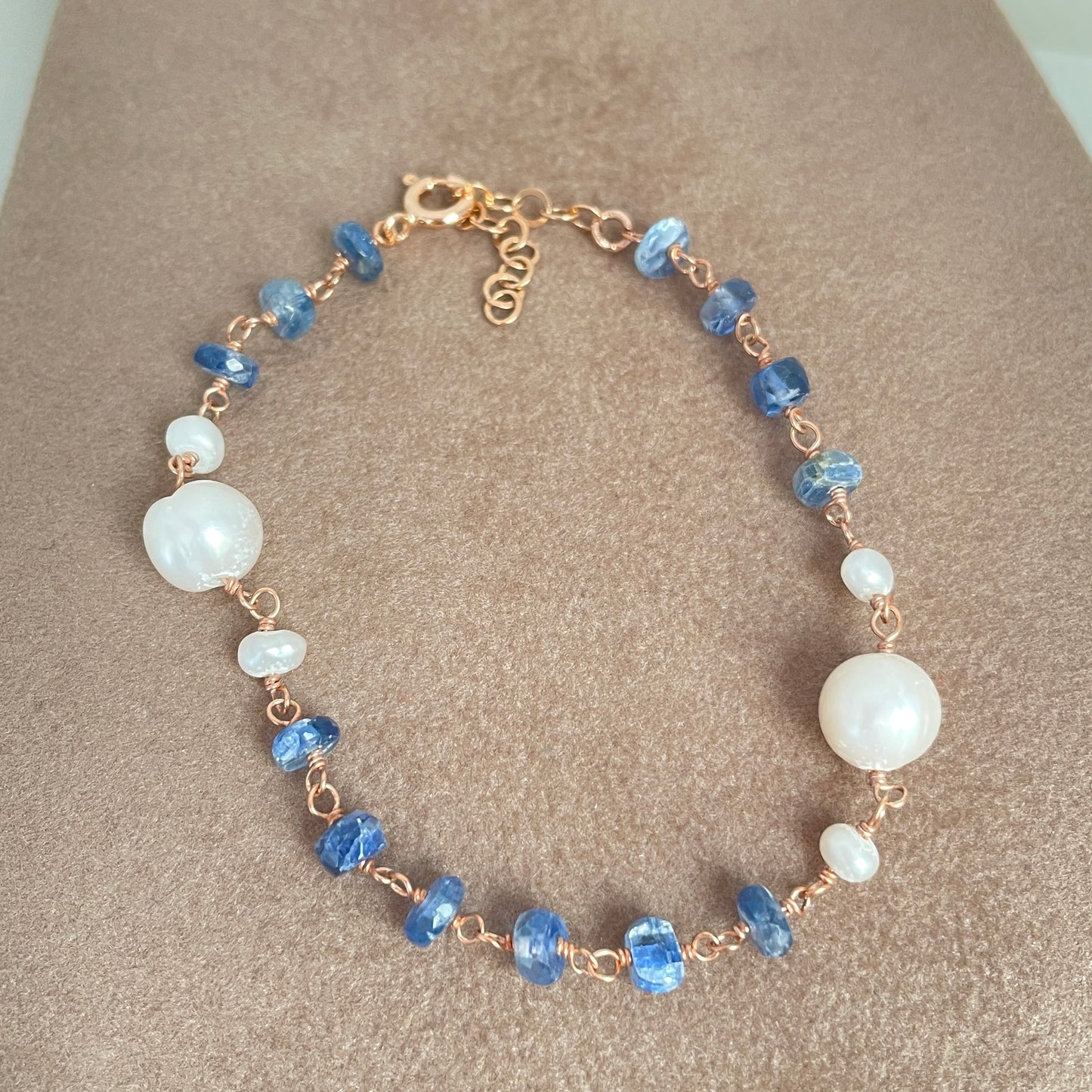 Bracciale pietre a goccia o pietre a rondelle alternate a perle cm 17 - pezzi unici - Lumiere Bijoux