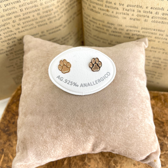 Coppia orecchini a lobo a forma di zampetta da 0,8 mm - Lumiere Bijoux