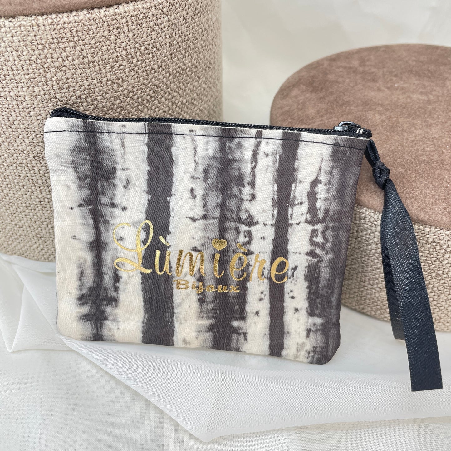 Pochette con zip Lumiere Bijoux in tessuto - pezzi unici - Lumiere Bijoux
