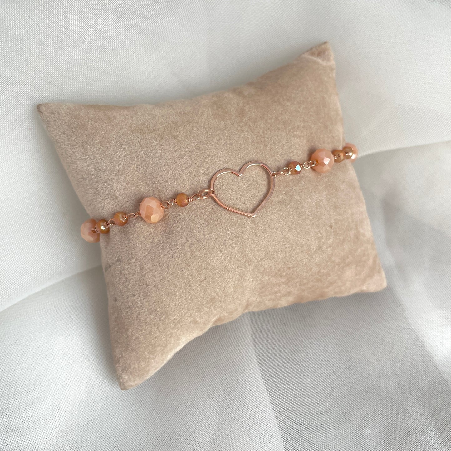 Bracciale cristalli o micro cristalli con cuore cm 17 - pezzi unici - Lumiere Bijoux