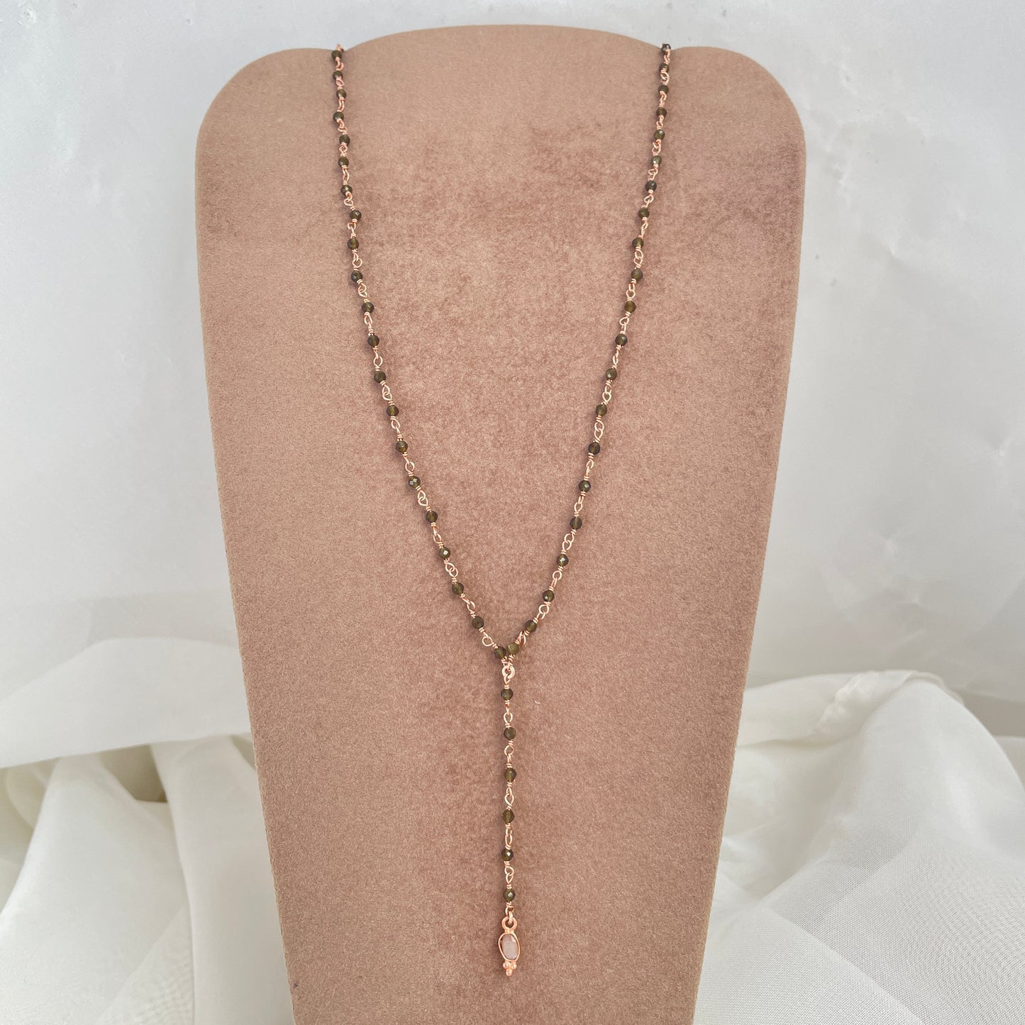 Collana micro cristalli cm 45 con allungo e pietra di Parigi - Lumiere Bijoux